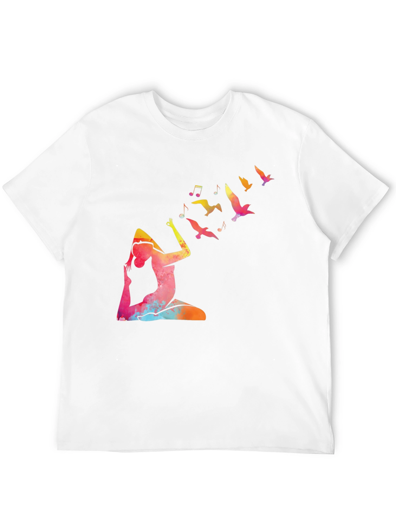 Yoga & Birds Graphic Black Tee