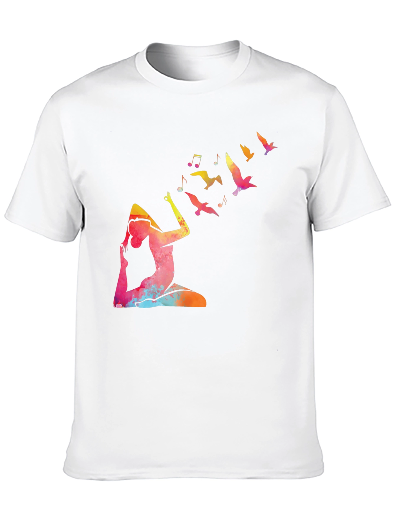 Yoga & Birds Graphic Black Tee
