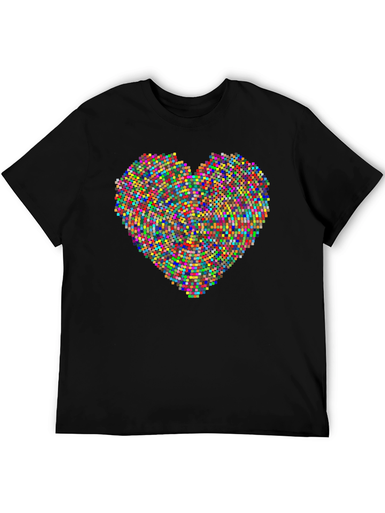 Pixel Heart Graphic Black T-Shirt
