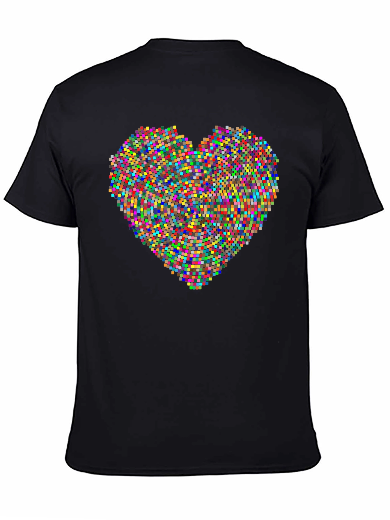 Pixel Heart Graphic Black T-Shirt