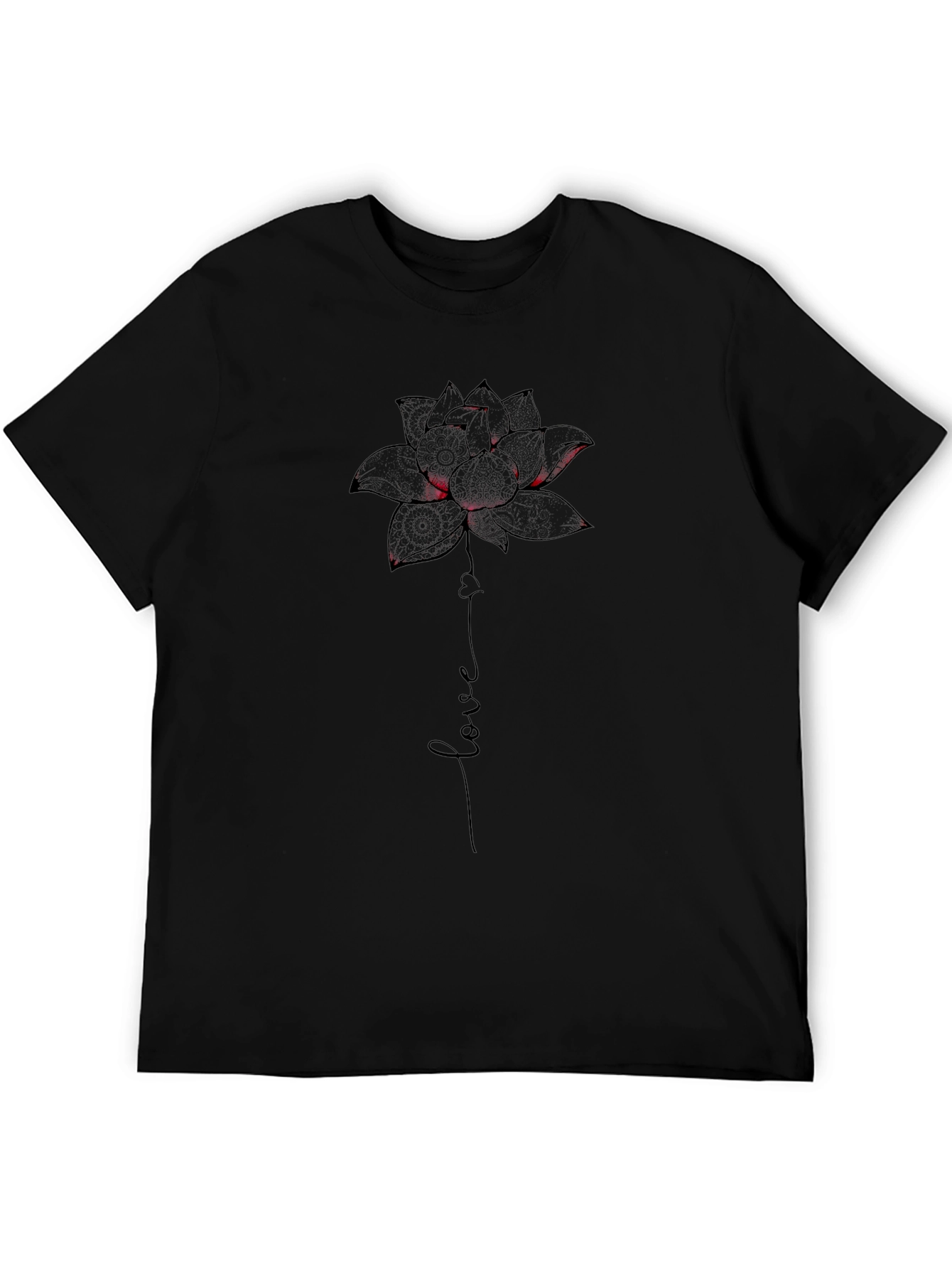 Lotus Love Graphic T-Shirt - Black