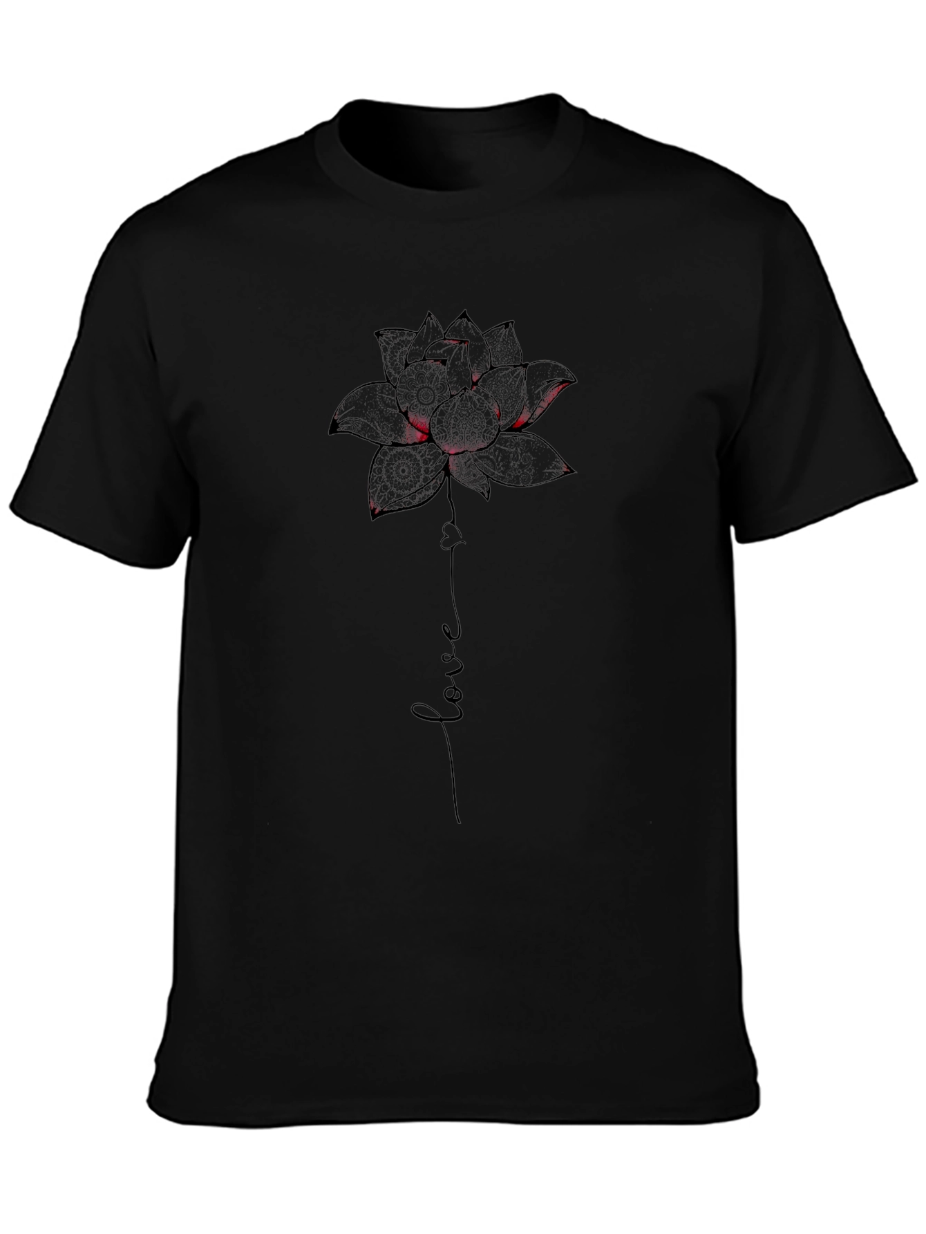 Lotus Love Graphic T-Shirt - Black