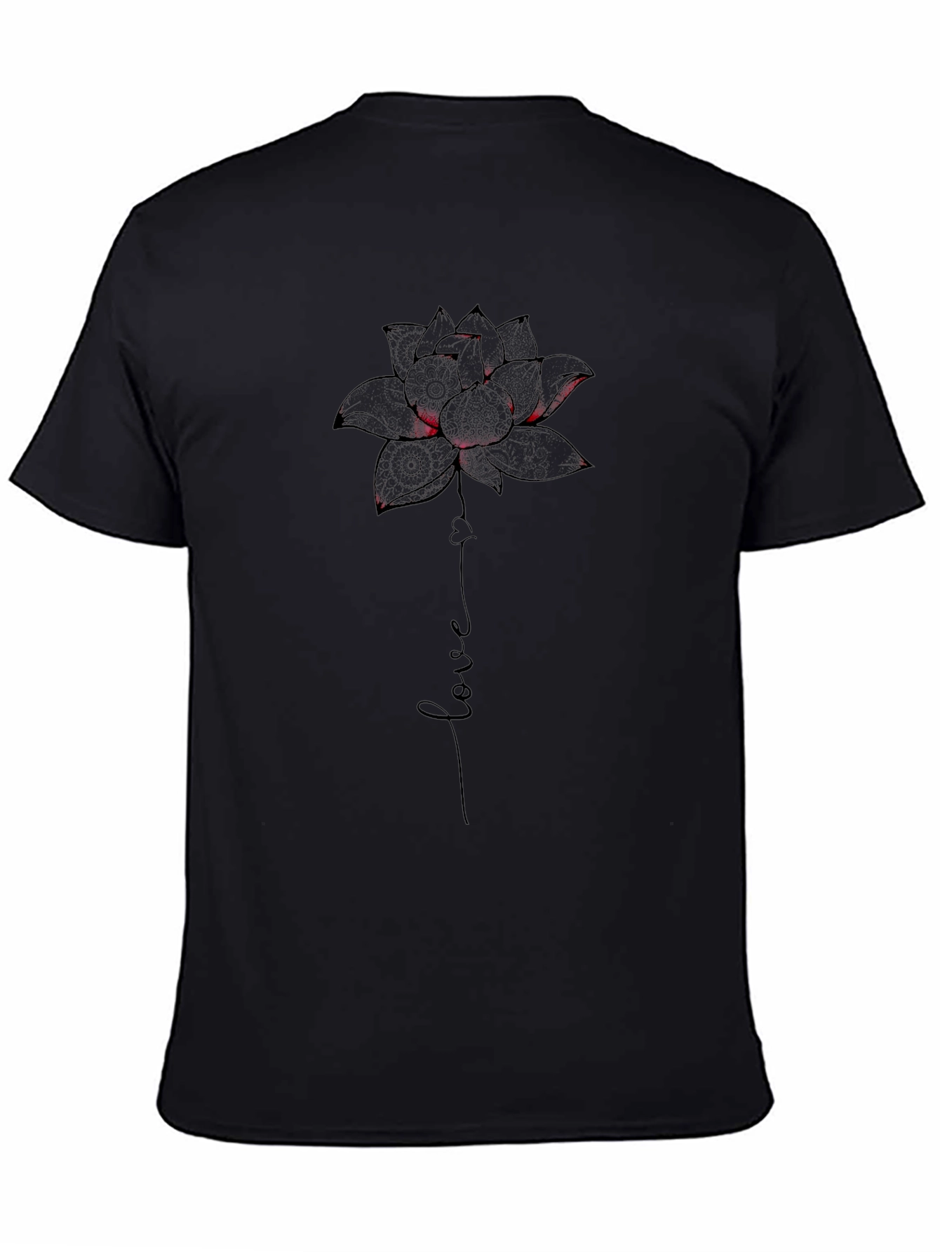 Lotus Love Graphic T-Shirt - Black