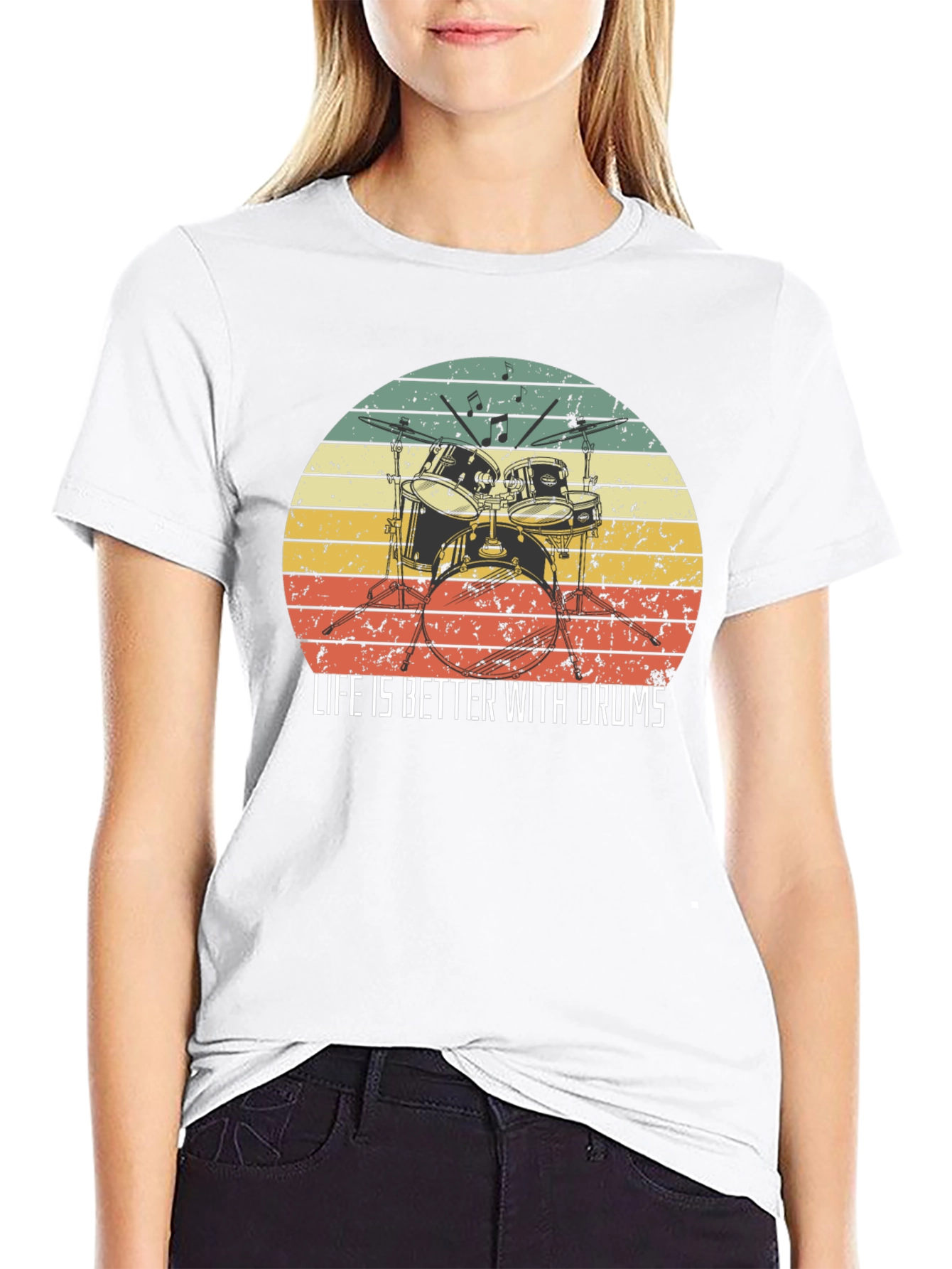 Life is Better With Drums Black T-Shirt