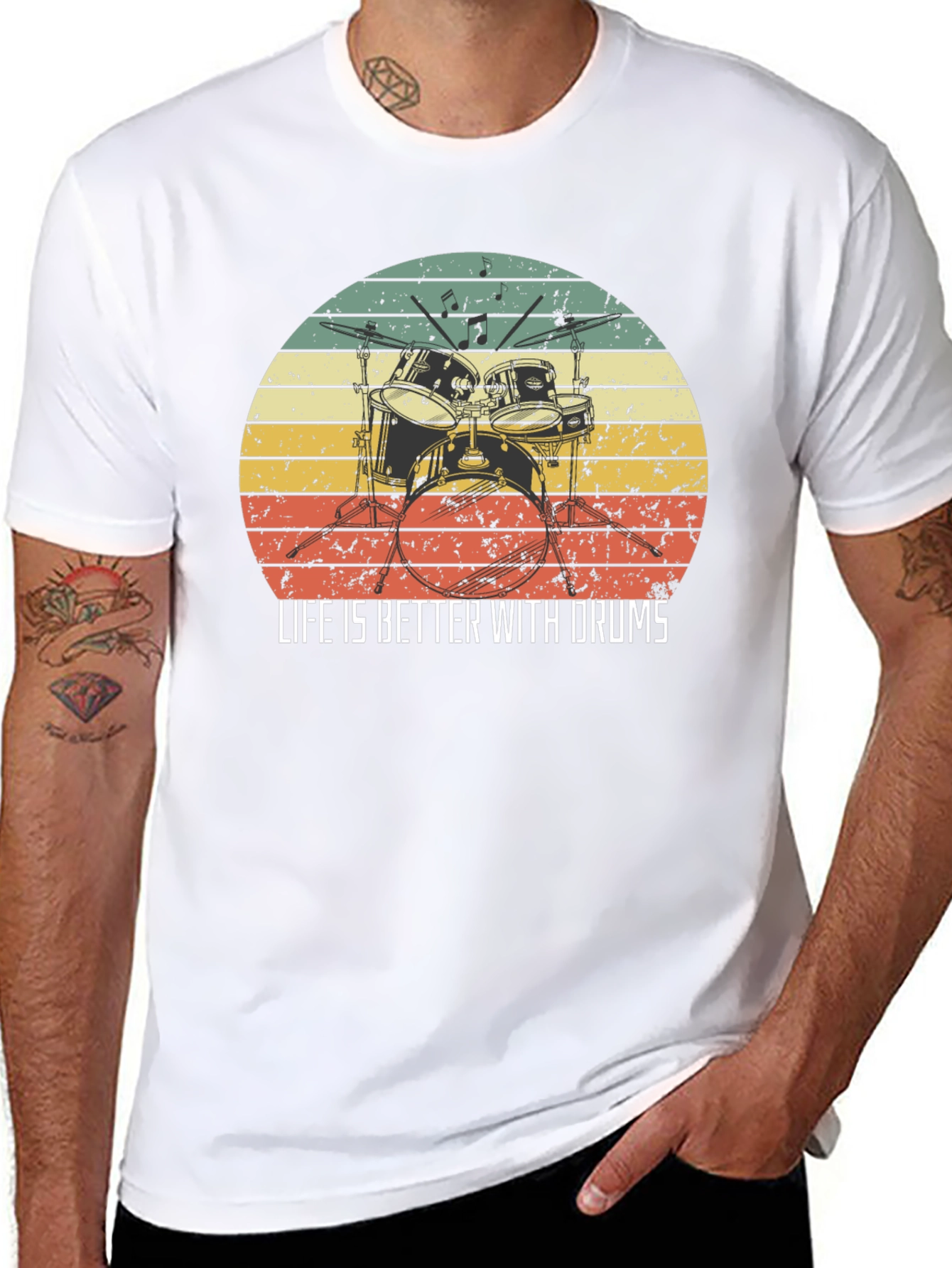 Life is Better With Drums Black T-Shirt