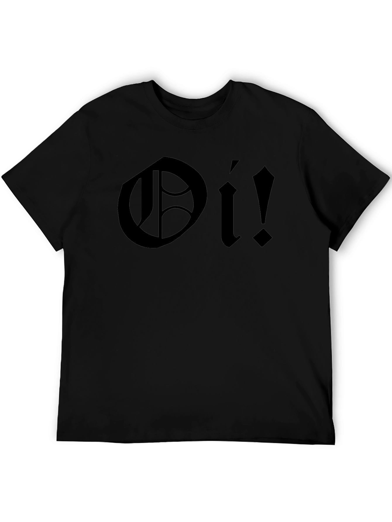 Oi! Black Graphic T-Shirt - Bold Punk Rock Style