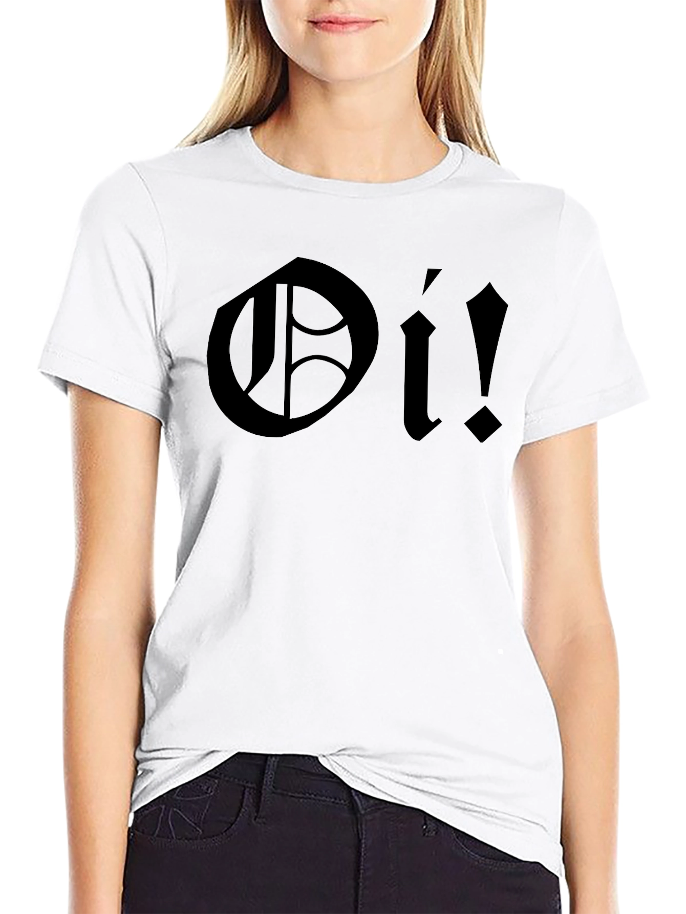 Oi! Black Graphic T-Shirt - Bold Punk Rock Style