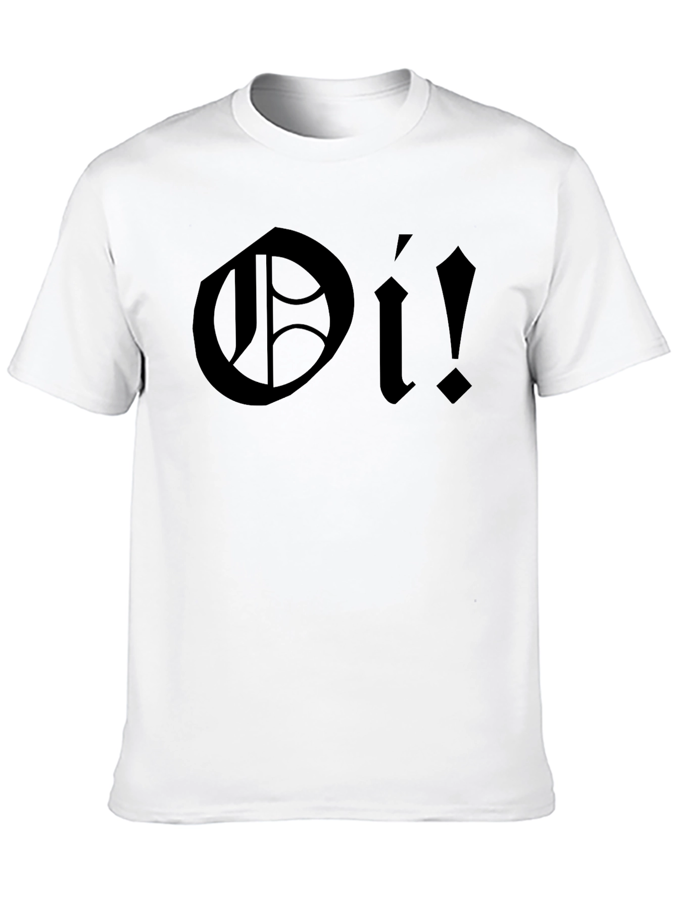 Oi! Black Graphic T-Shirt - Bold Punk Rock Style