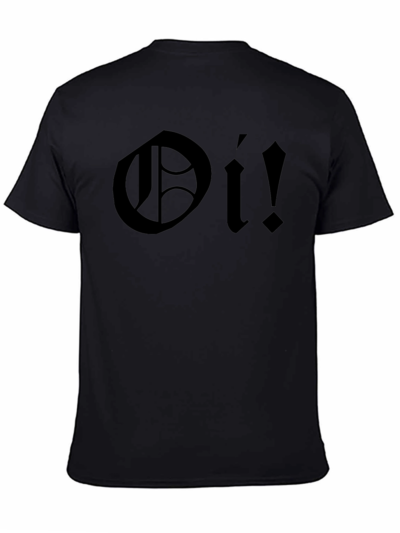 Oi! Black Graphic T-Shirt - Bold Punk Rock Style