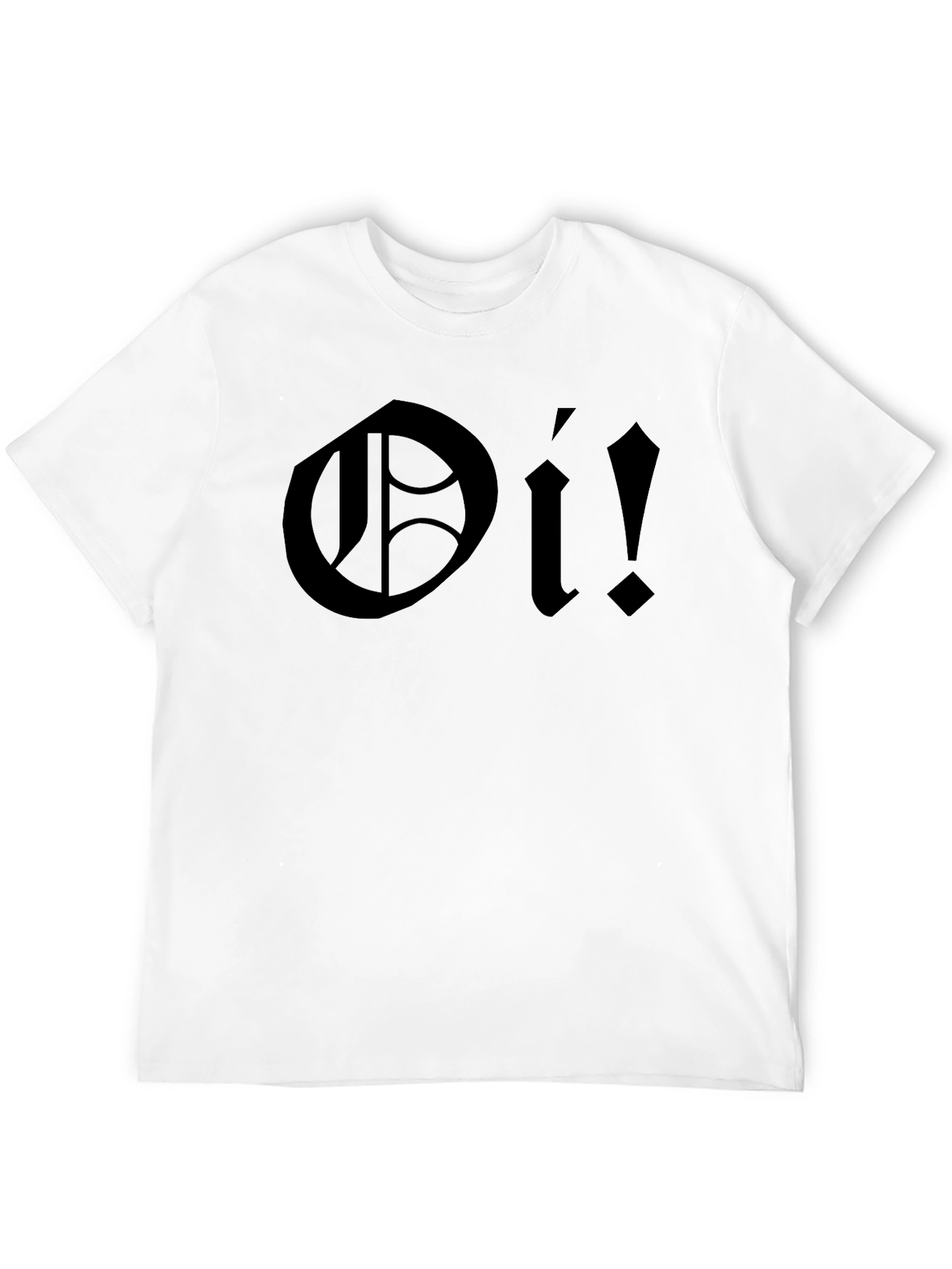 Oi! Black Graphic T-Shirt - Bold Punk Rock Style