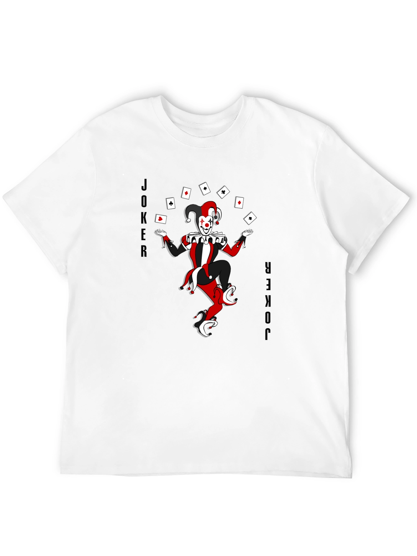 Joker Card T-Shirt - Black Cotton Crew Neck Tee