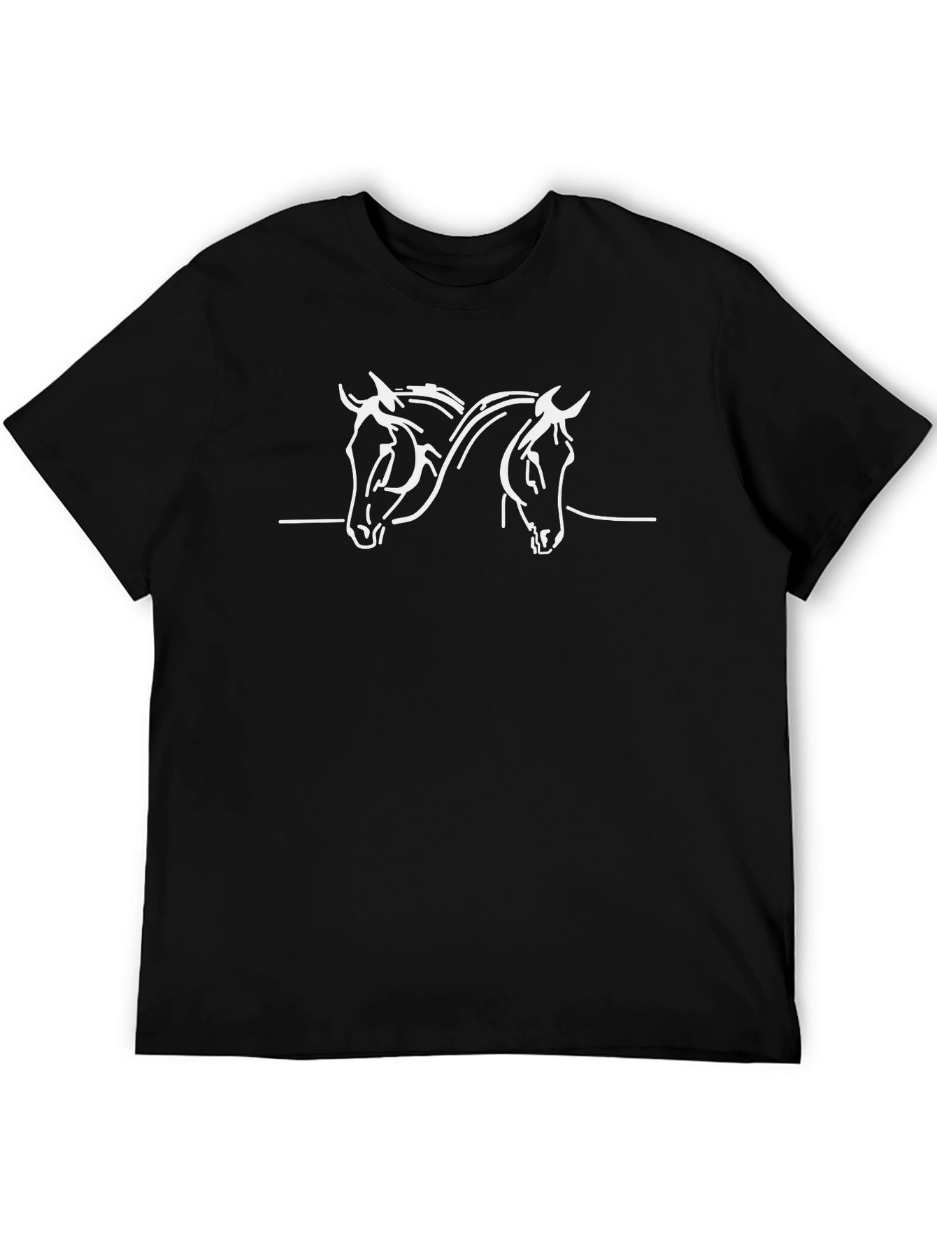Horse Head Silhouette Graphic Tee - Black