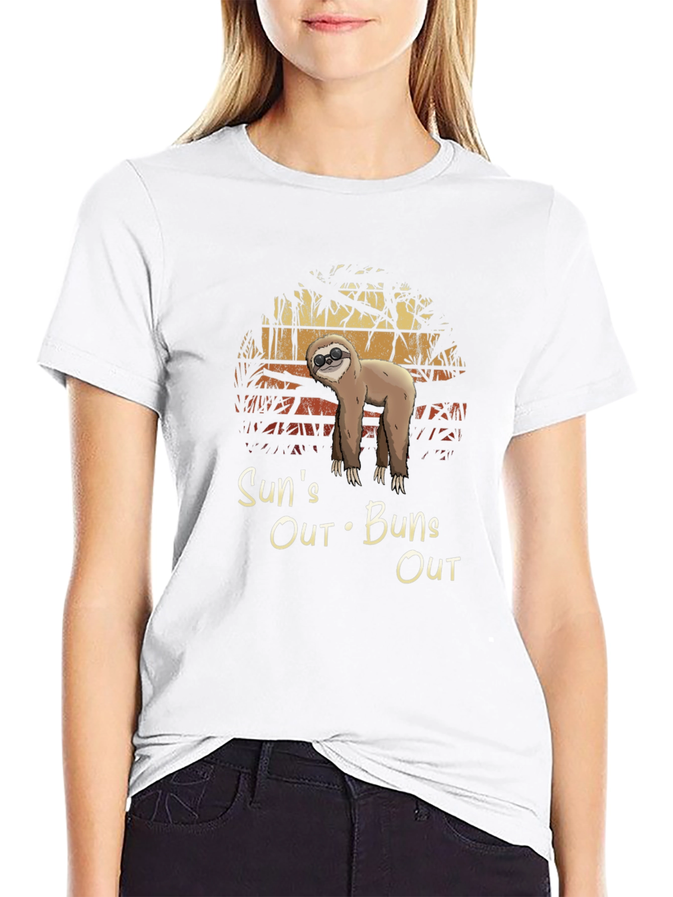 Suns Out Buns Out Sloth Graphic Tee