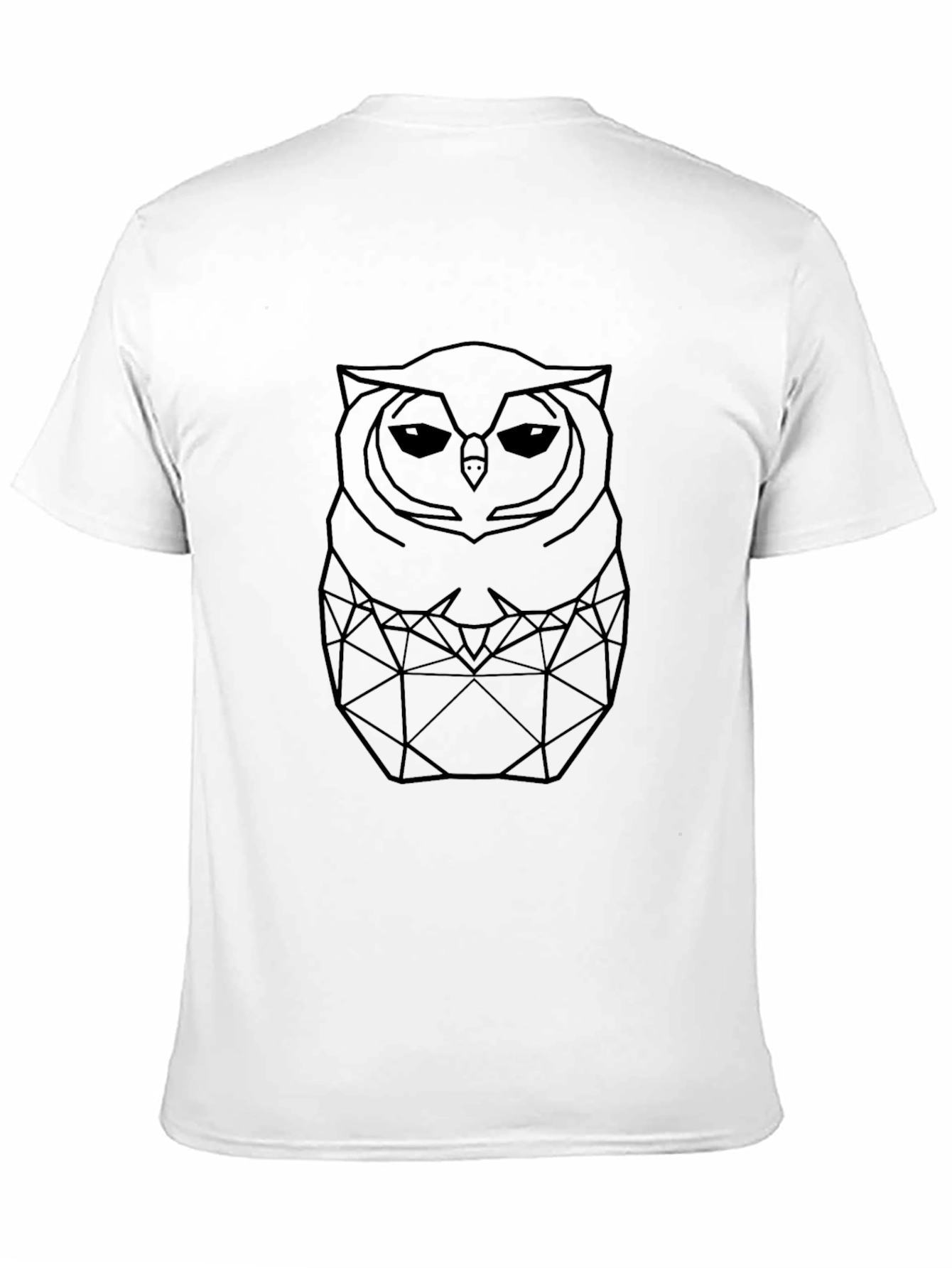 Geometric Owl Graphic T-Shirt - Mens Black Tee