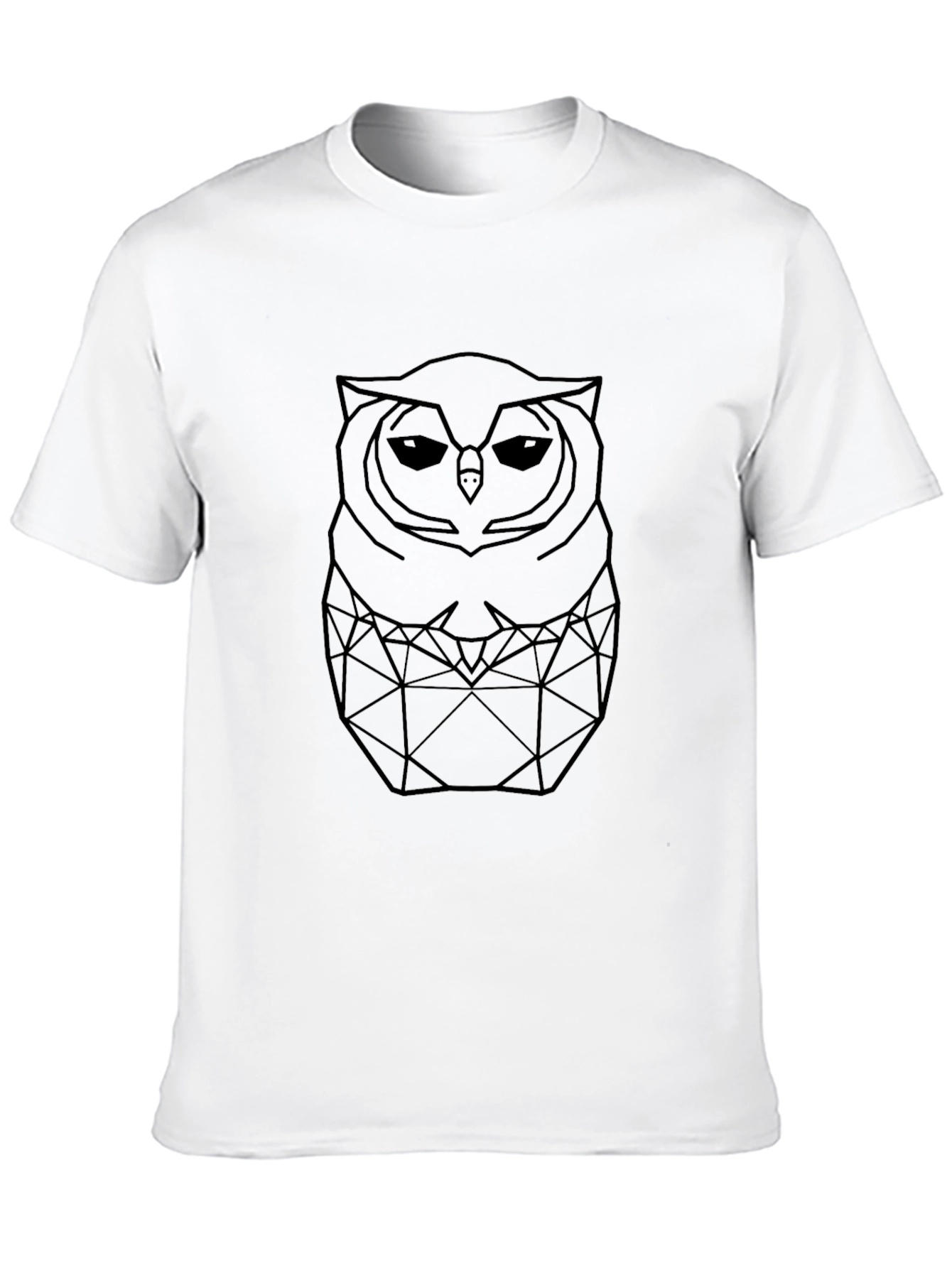 Geometric Owl Graphic T-Shirt - Mens Black Tee