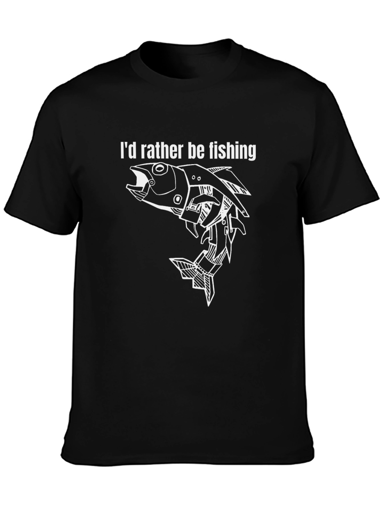Id Rather Be Fishing T-Shirt - Black Graphic Print