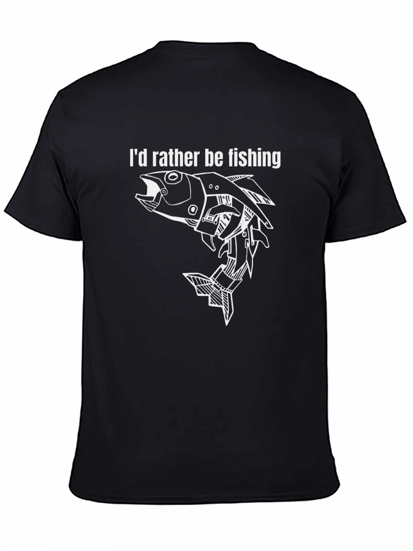 Id Rather Be Fishing T-Shirt - Black Graphic Print