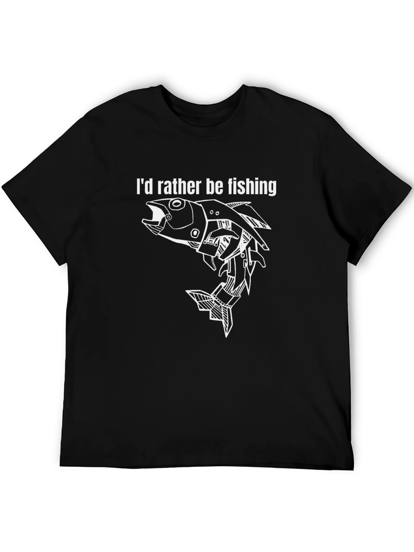 Id Rather Be Fishing T-Shirt - Black Graphic Print