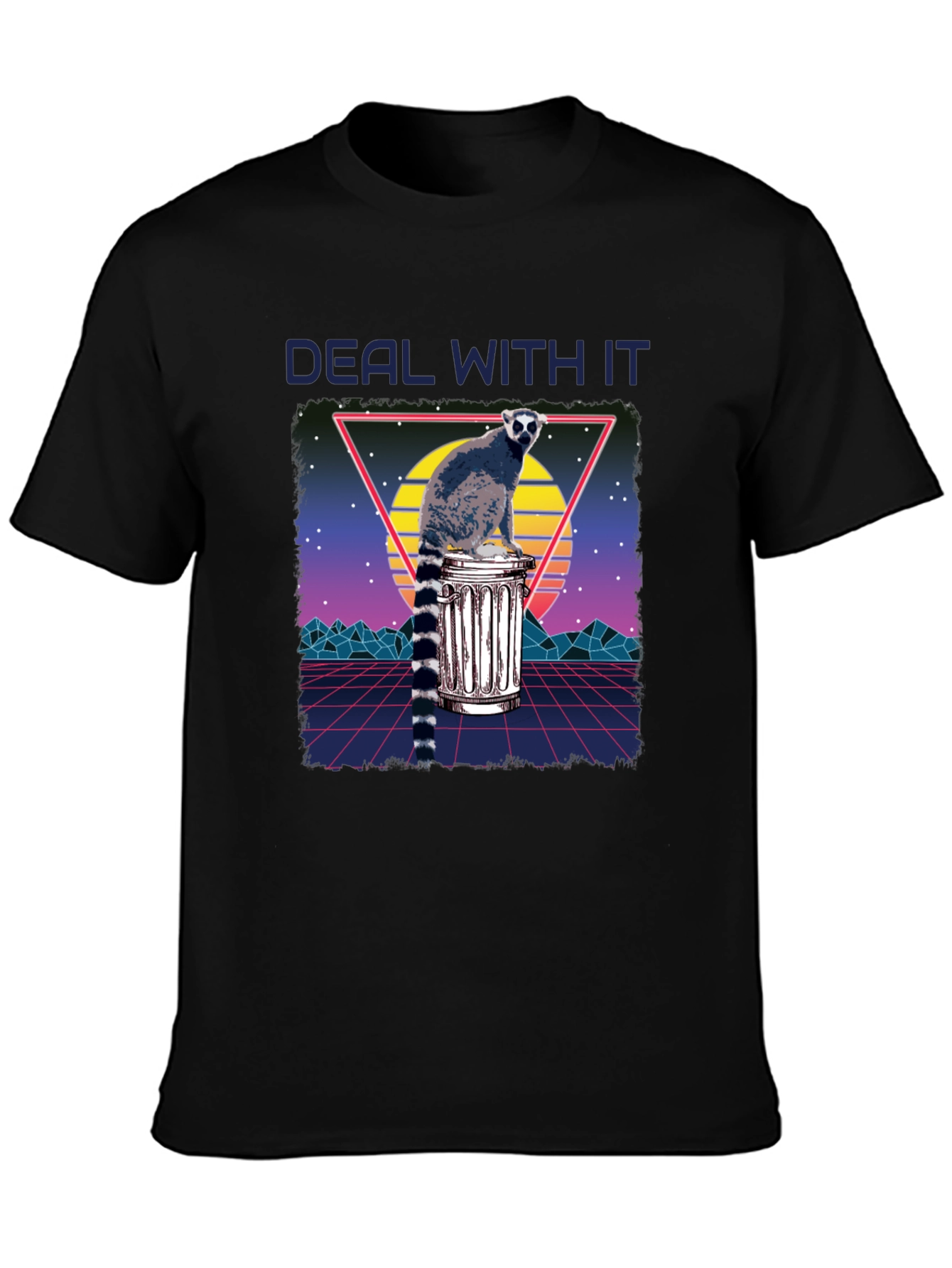 Retro Lemur Deal With It Graphic Tee
