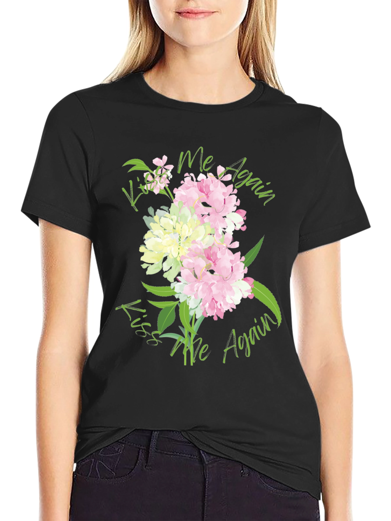 Kiss Me Again Floral Graphic T-Shirt
