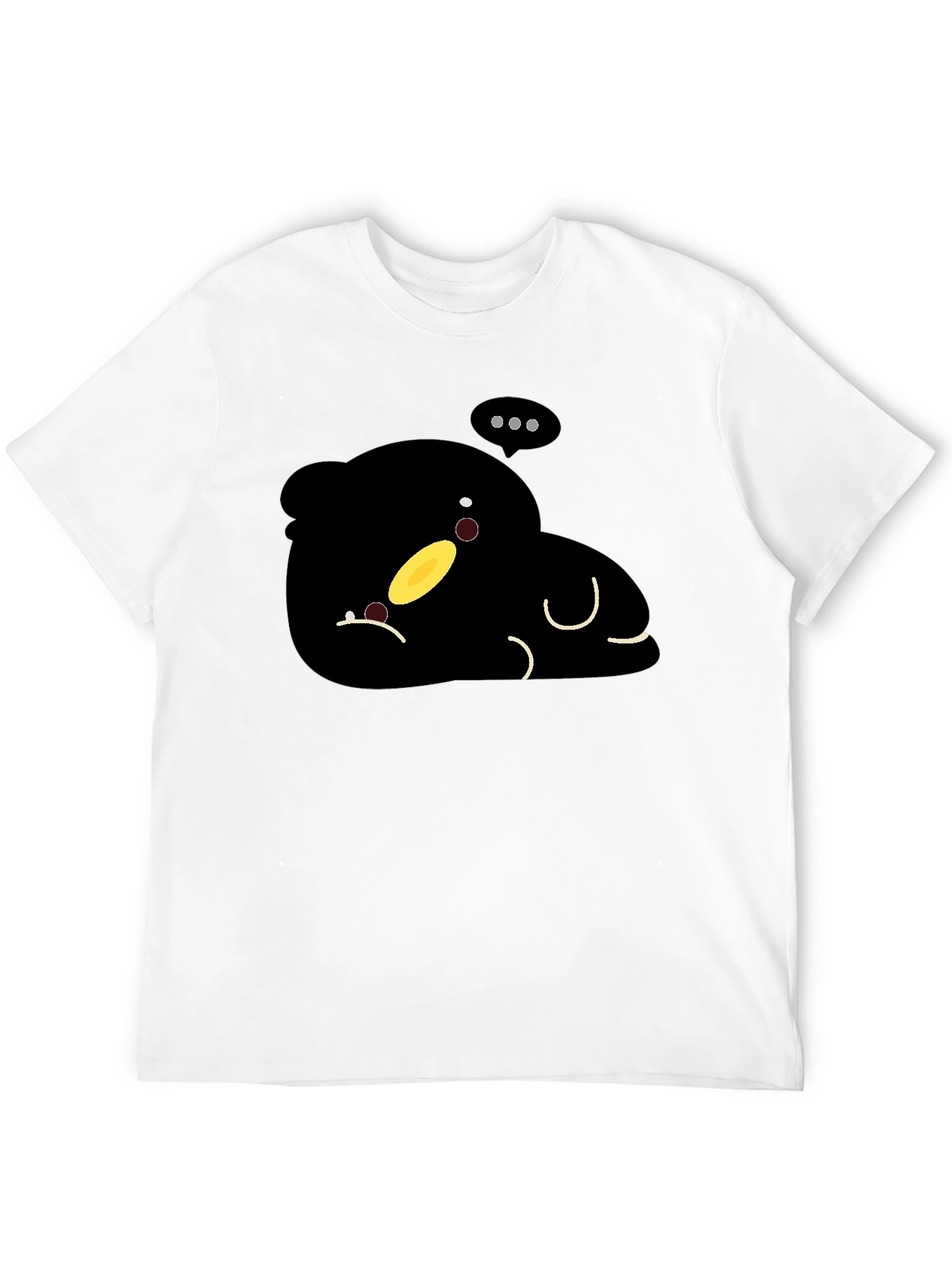 Cute Cartoon Character Black T-Shirt