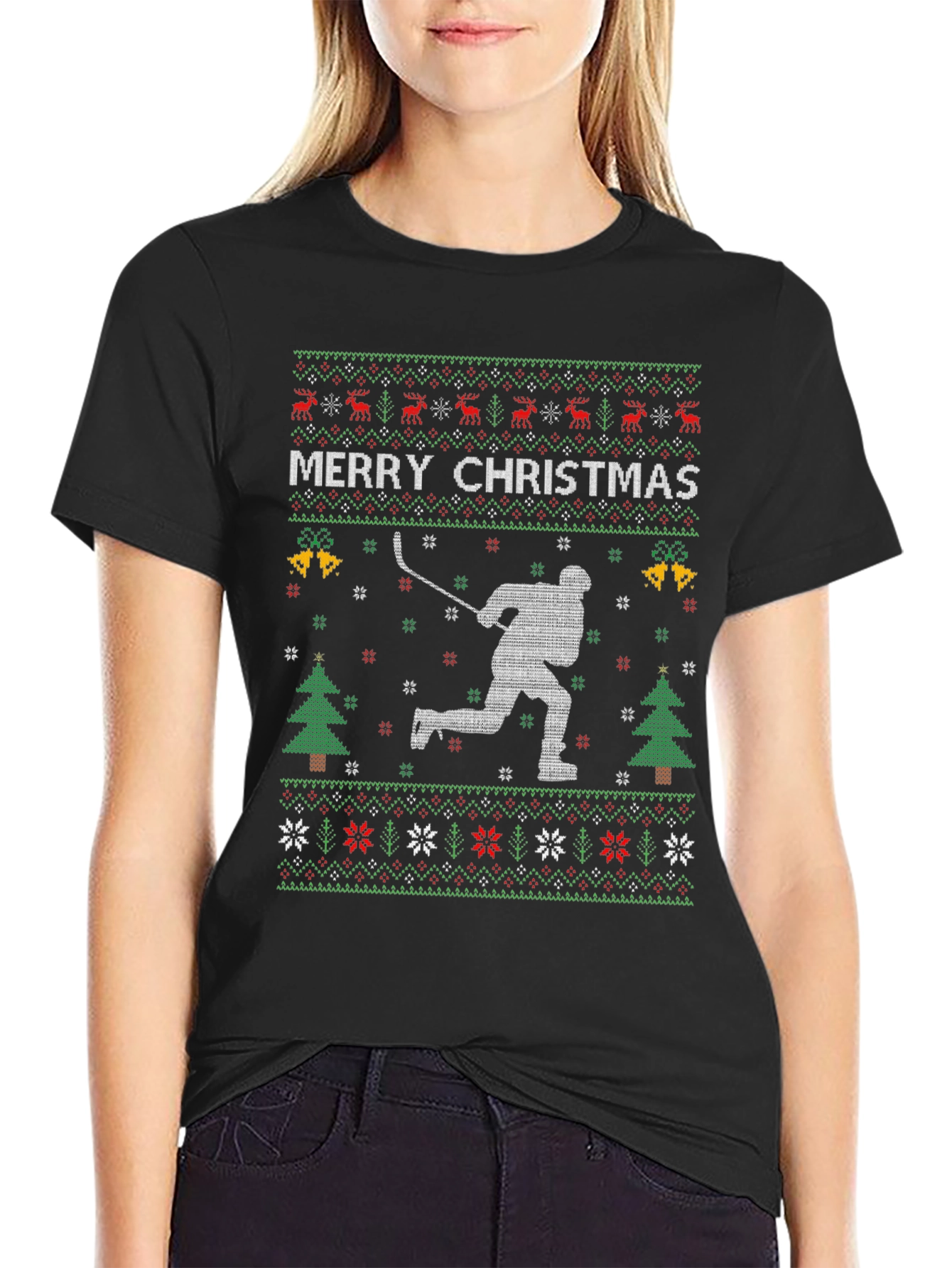 Merry Christmas Hockey Ugly Sweater T-Shirt