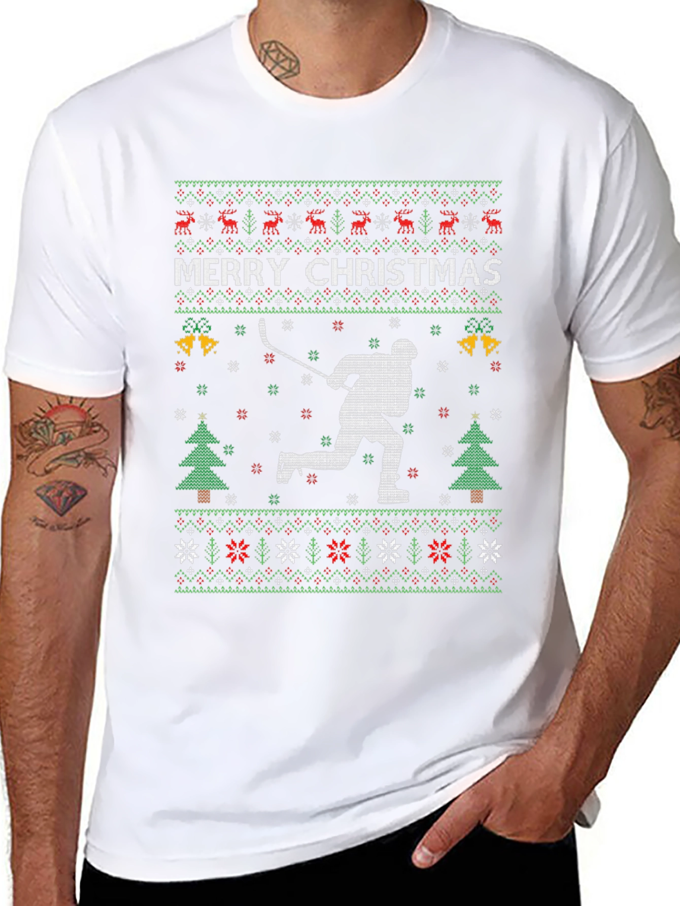 Merry Christmas Hockey Ugly Sweater T-Shirt