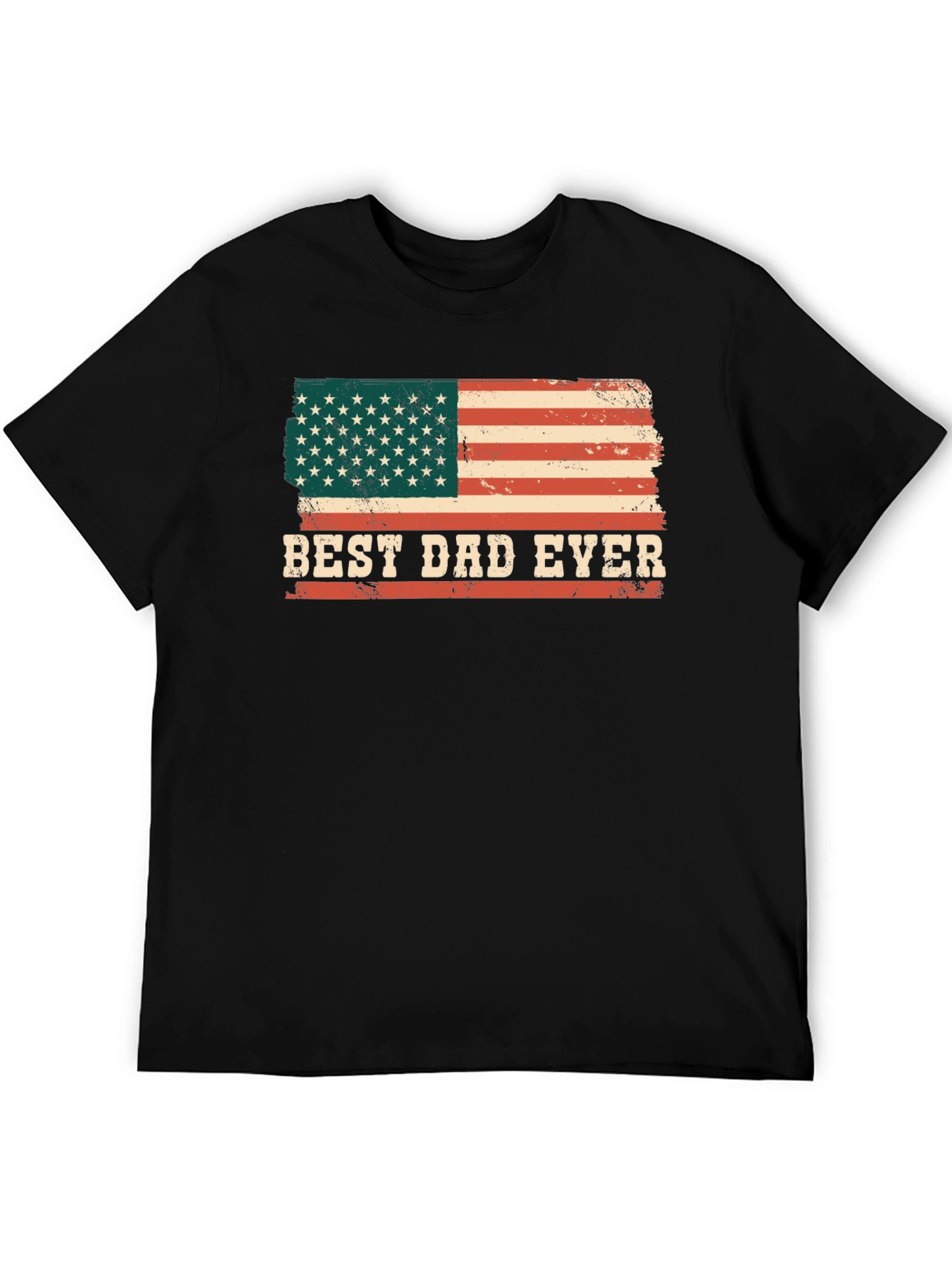 Best Dad Ever American Flag Graphic T-Shirt