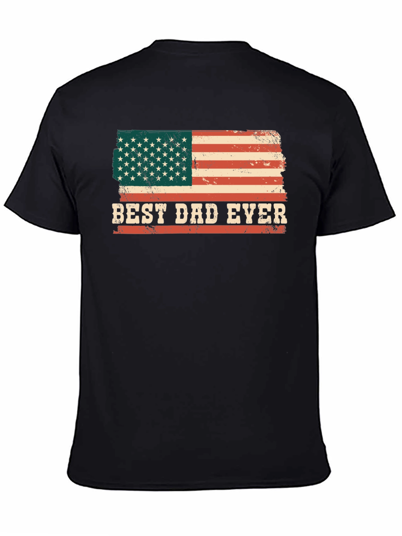 Best Dad Ever American Flag Graphic T-Shirt