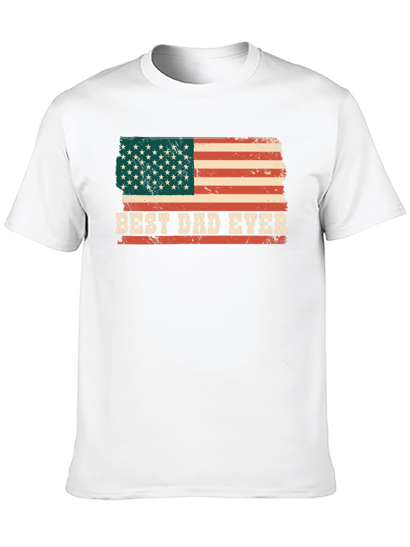 Best Dad Ever American Flag Graphic T-Shirt