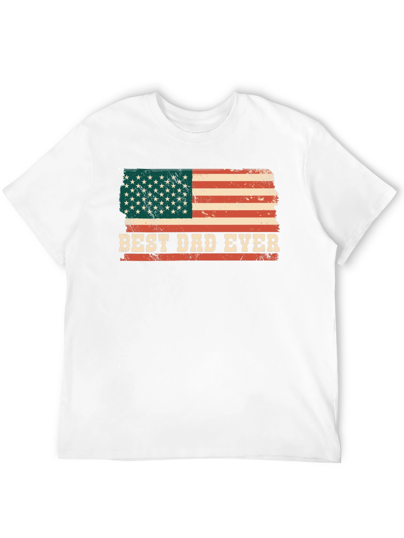Best Dad Ever American Flag Graphic T-Shirt