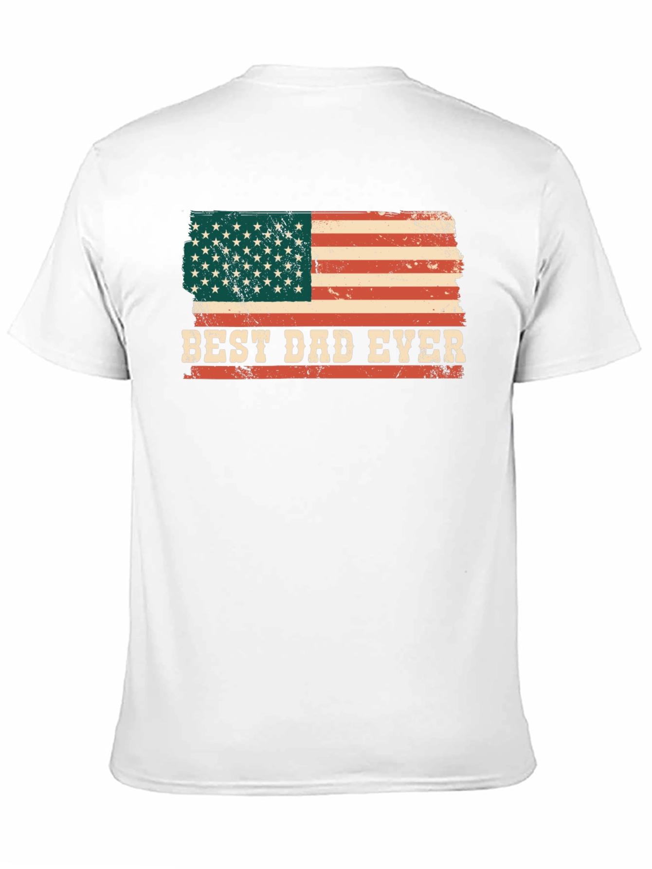 Best Dad Ever American Flag Graphic T-Shirt