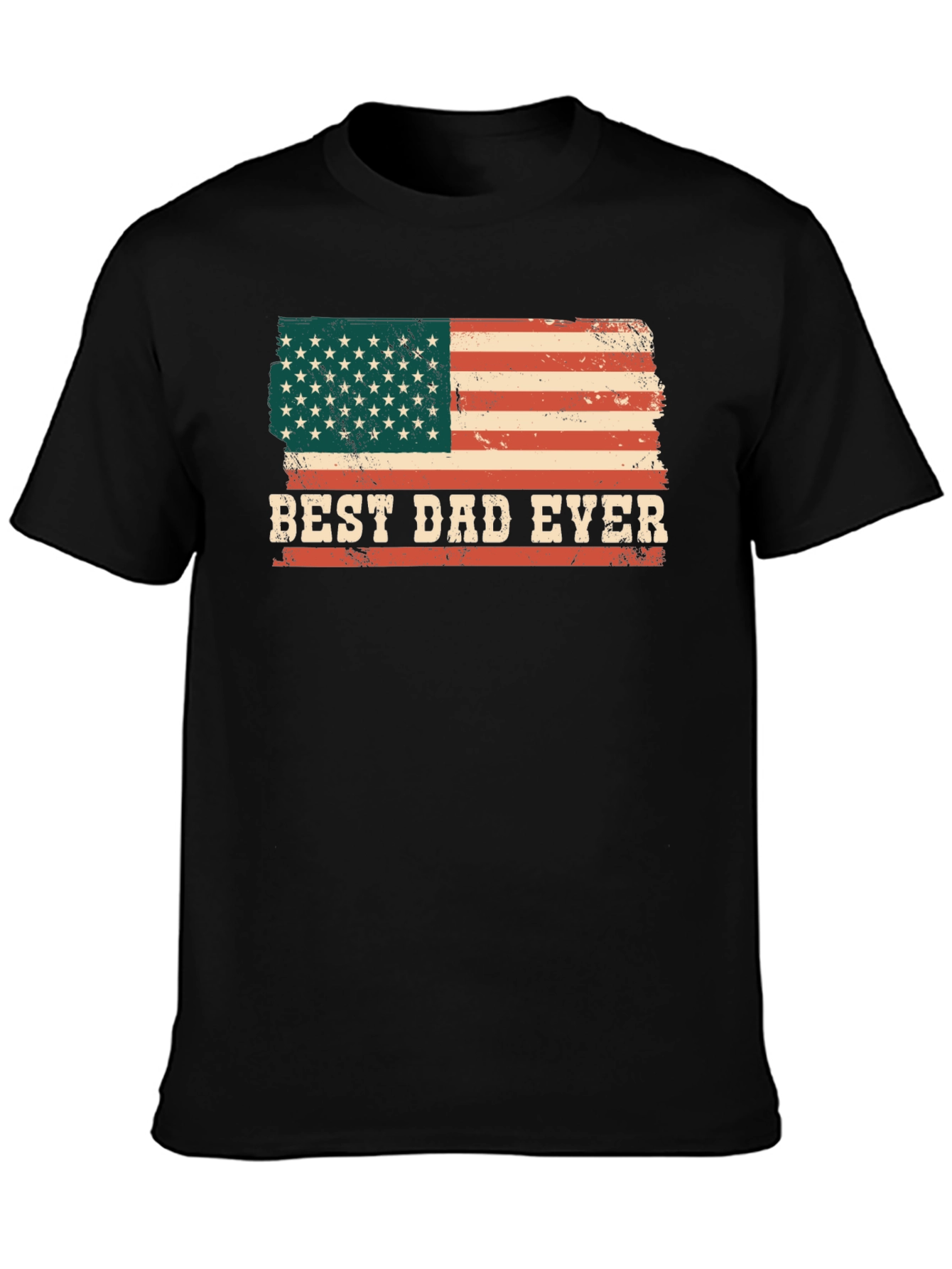 Best Dad Ever American Flag Graphic T-Shirt