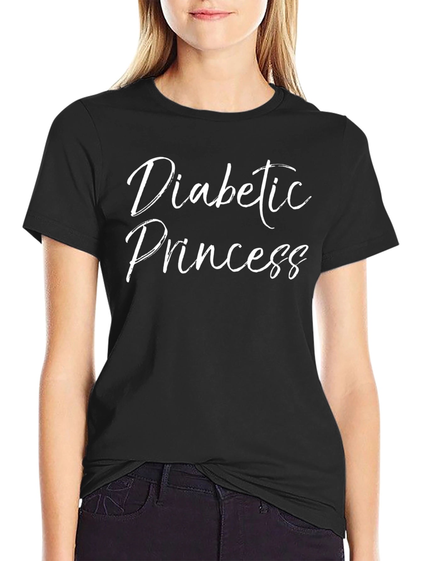 Diabetic Princess Black T-Shirt