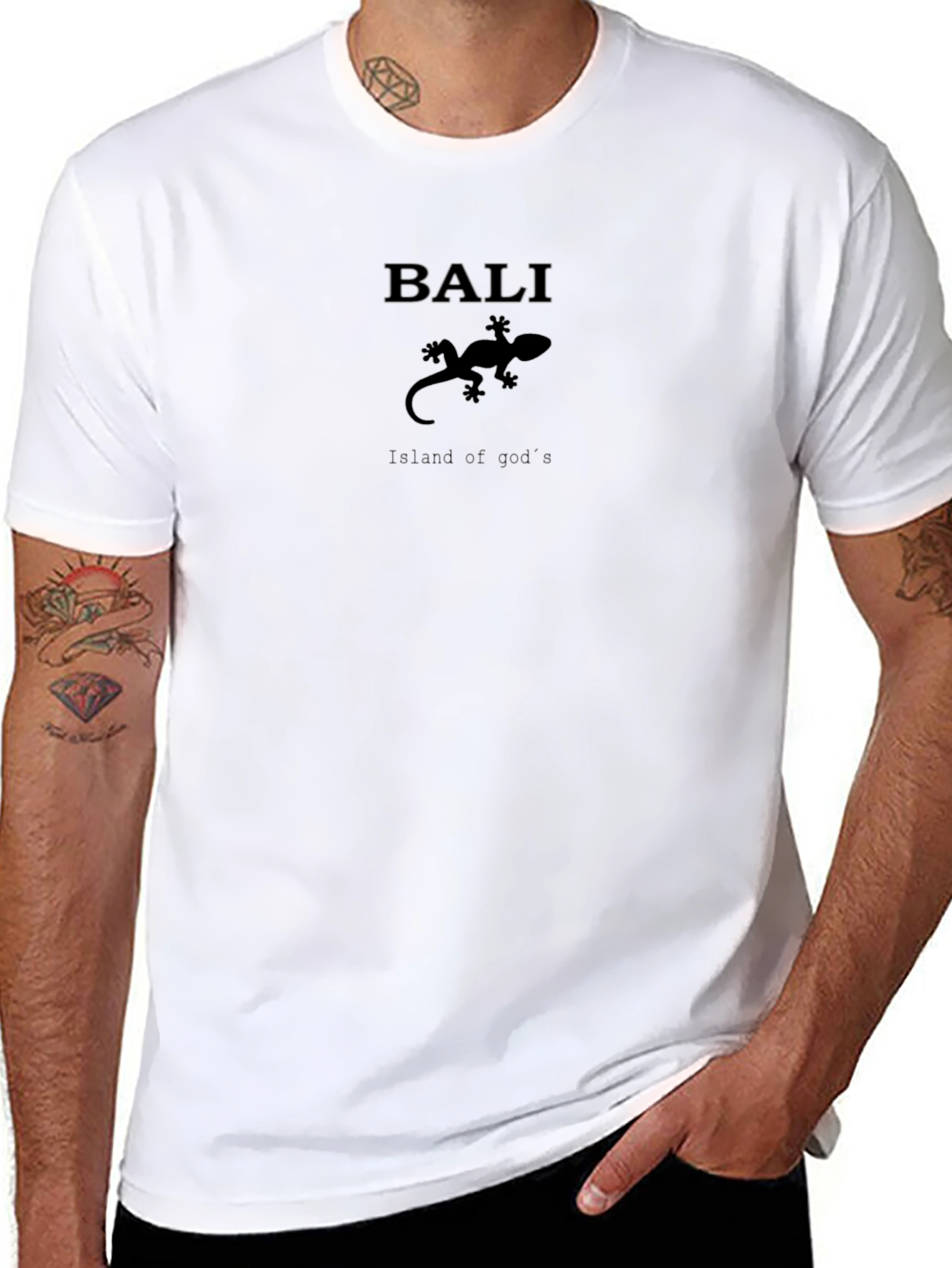 Bali Lizard T-Shirt - Island of Gods Black Tee