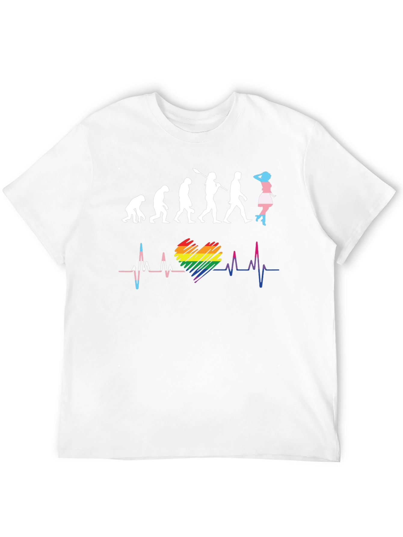 LGBTQ+ Evolution Heartbeat Graphic T-Shirt