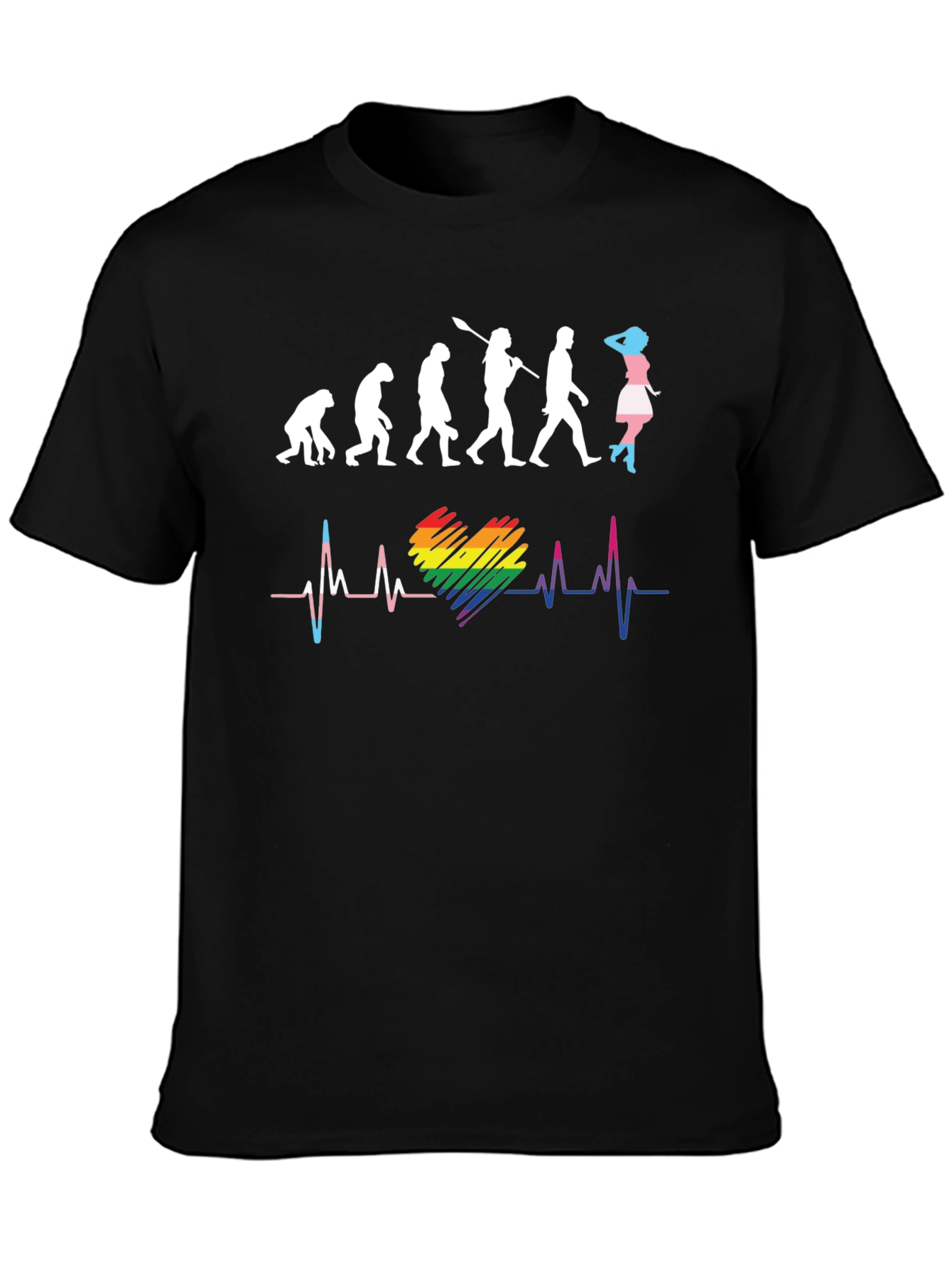 LGBTQ+ Evolution Heartbeat Graphic T-Shirt