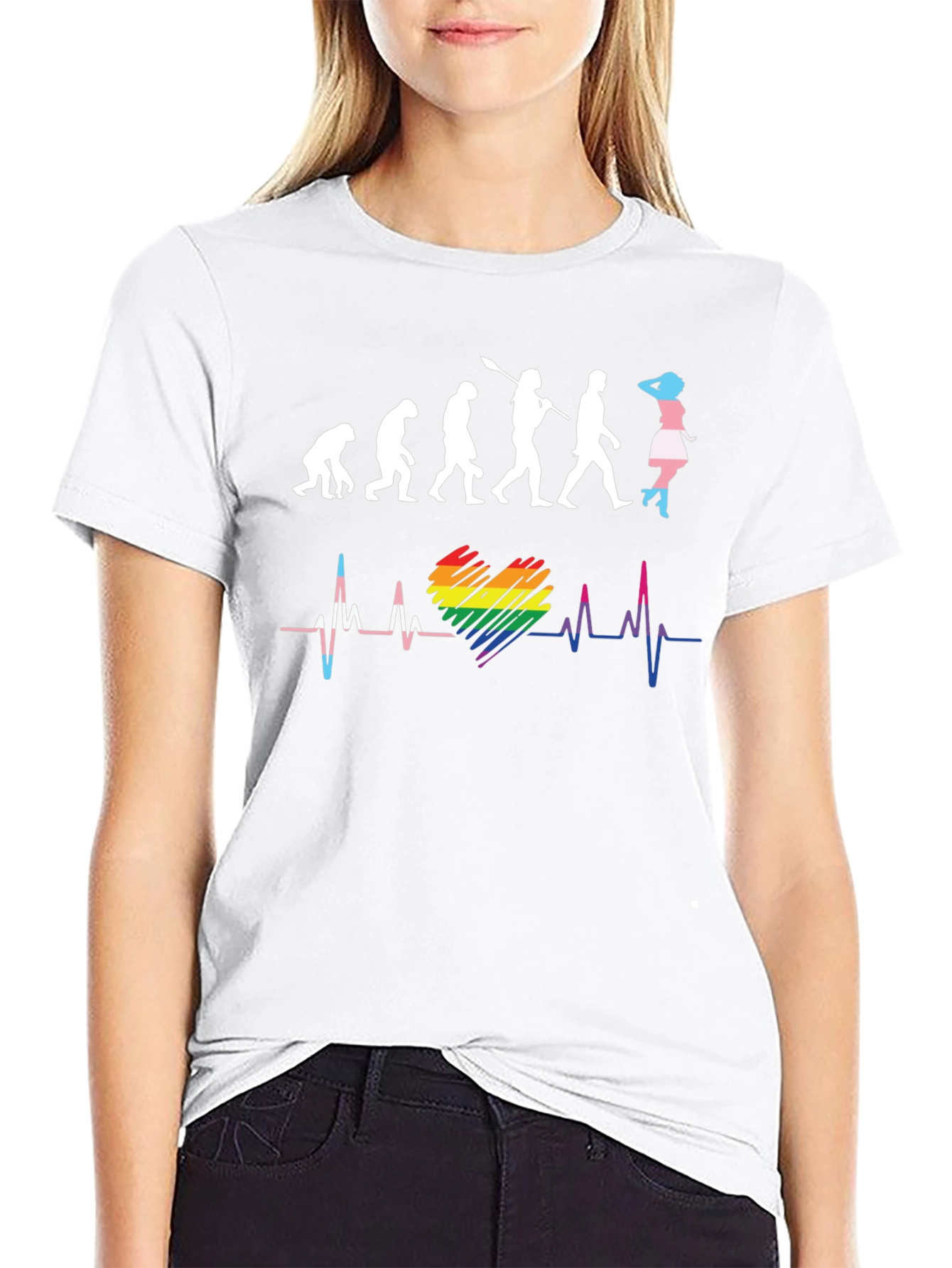 LGBTQ+ Evolution Heartbeat Graphic T-Shirt