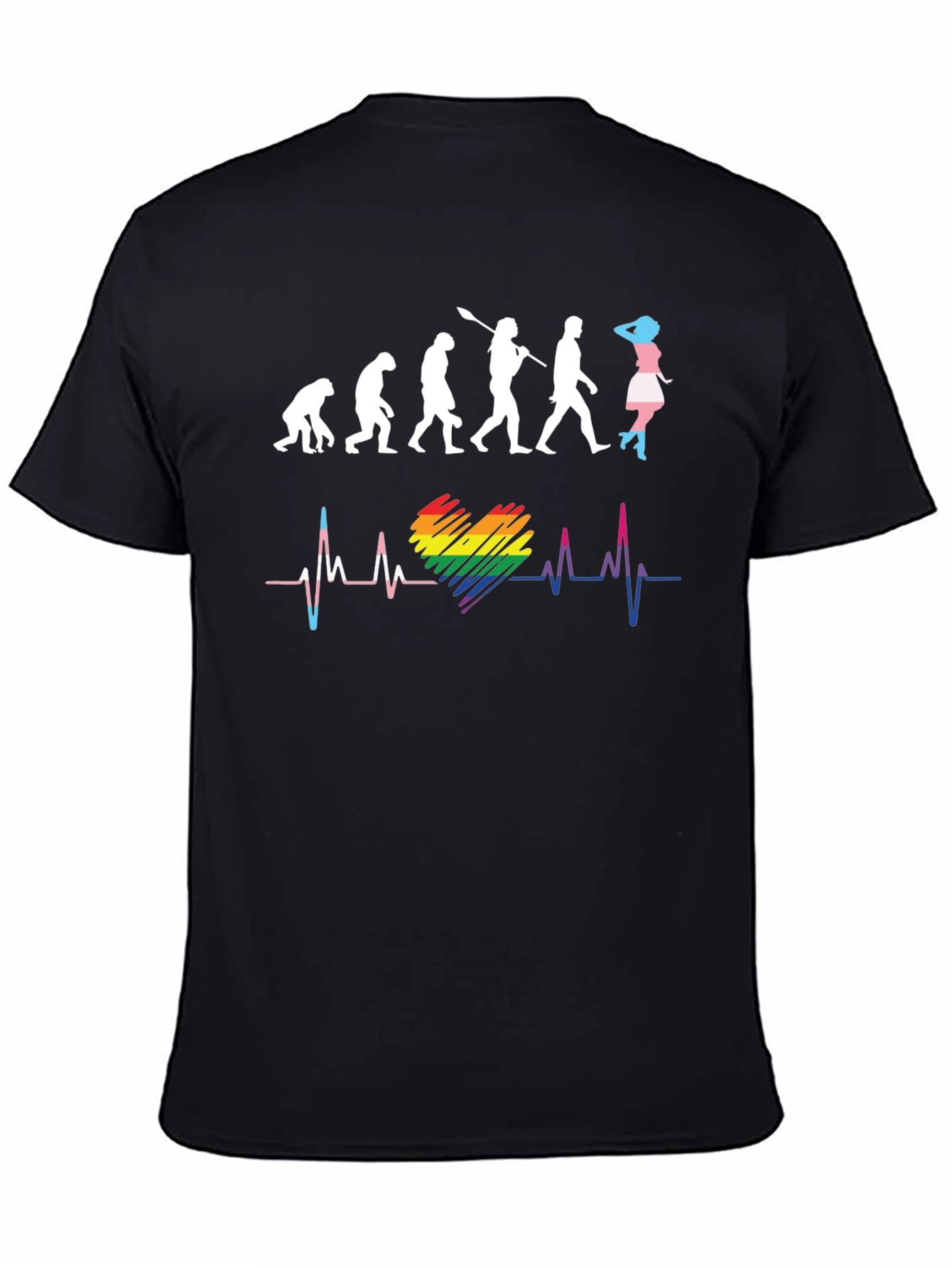 LGBTQ+ Evolution Heartbeat Graphic T-Shirt
