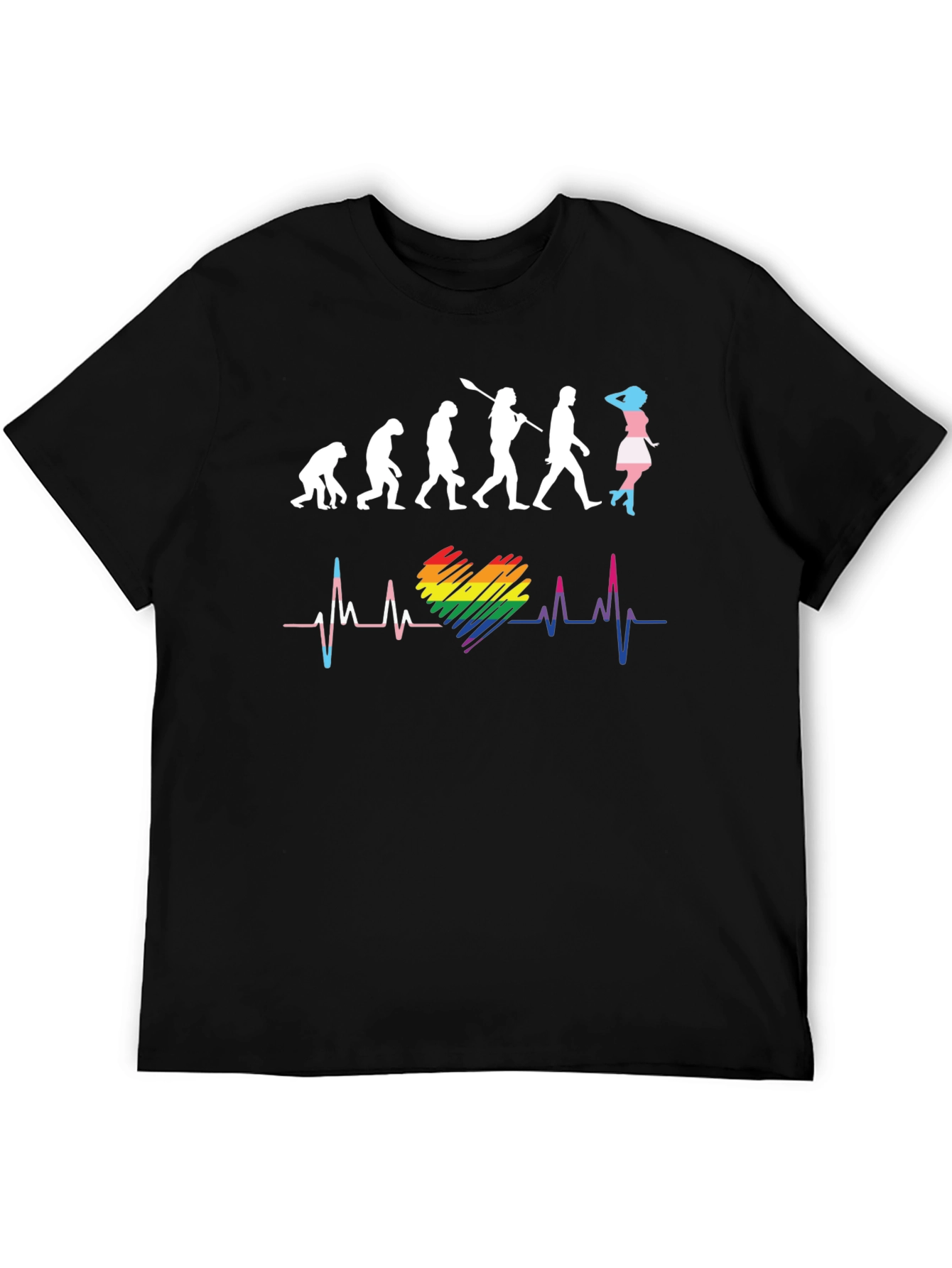 LGBTQ+ Evolution Heartbeat Graphic T-Shirt