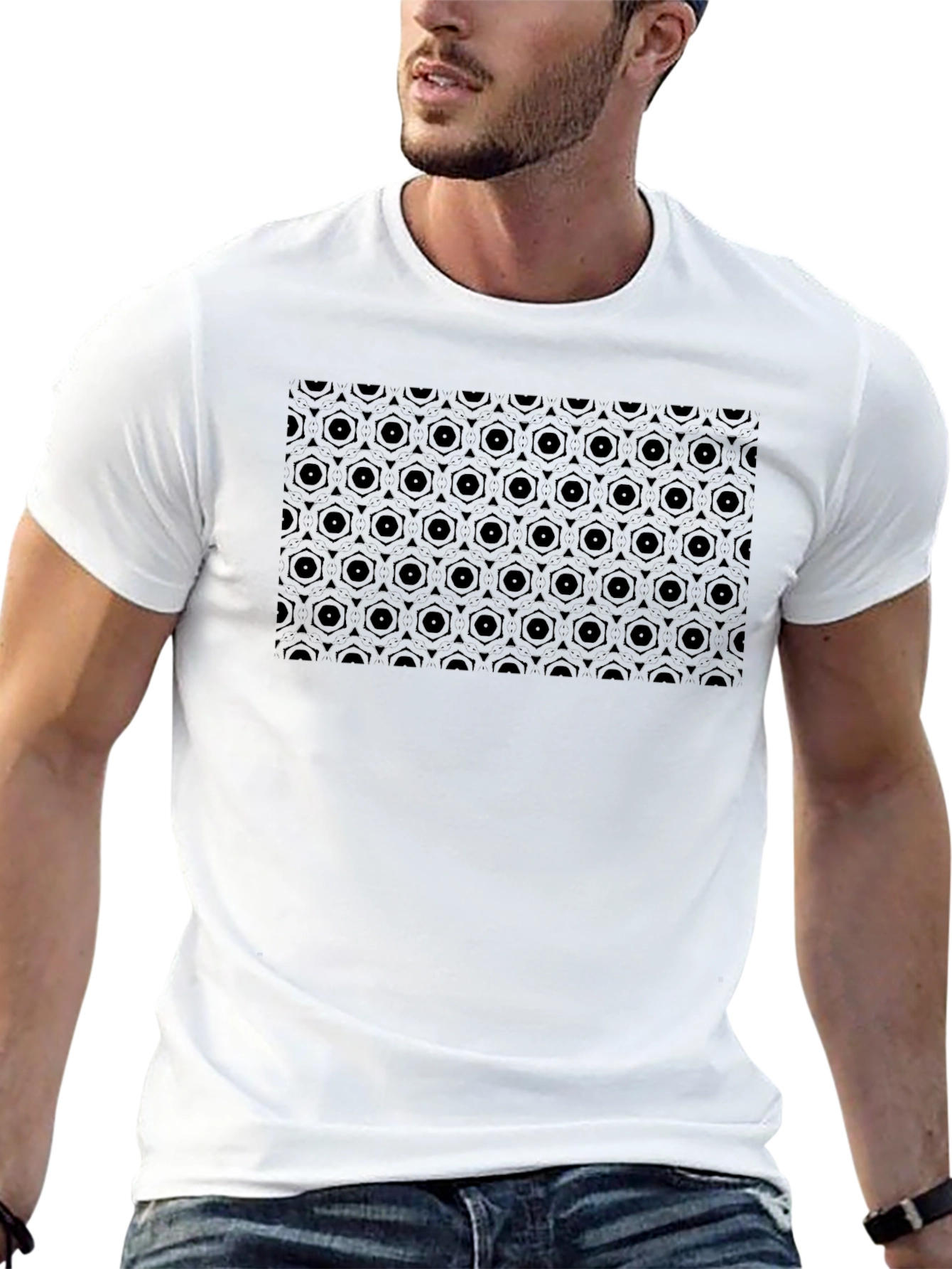 Geometric Pattern Black T-Shirt