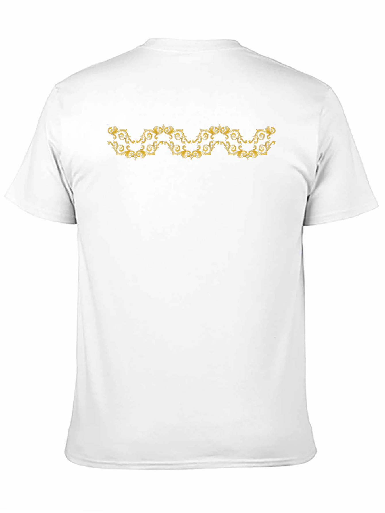 Elegant Gold Scroll Black T-Shirt