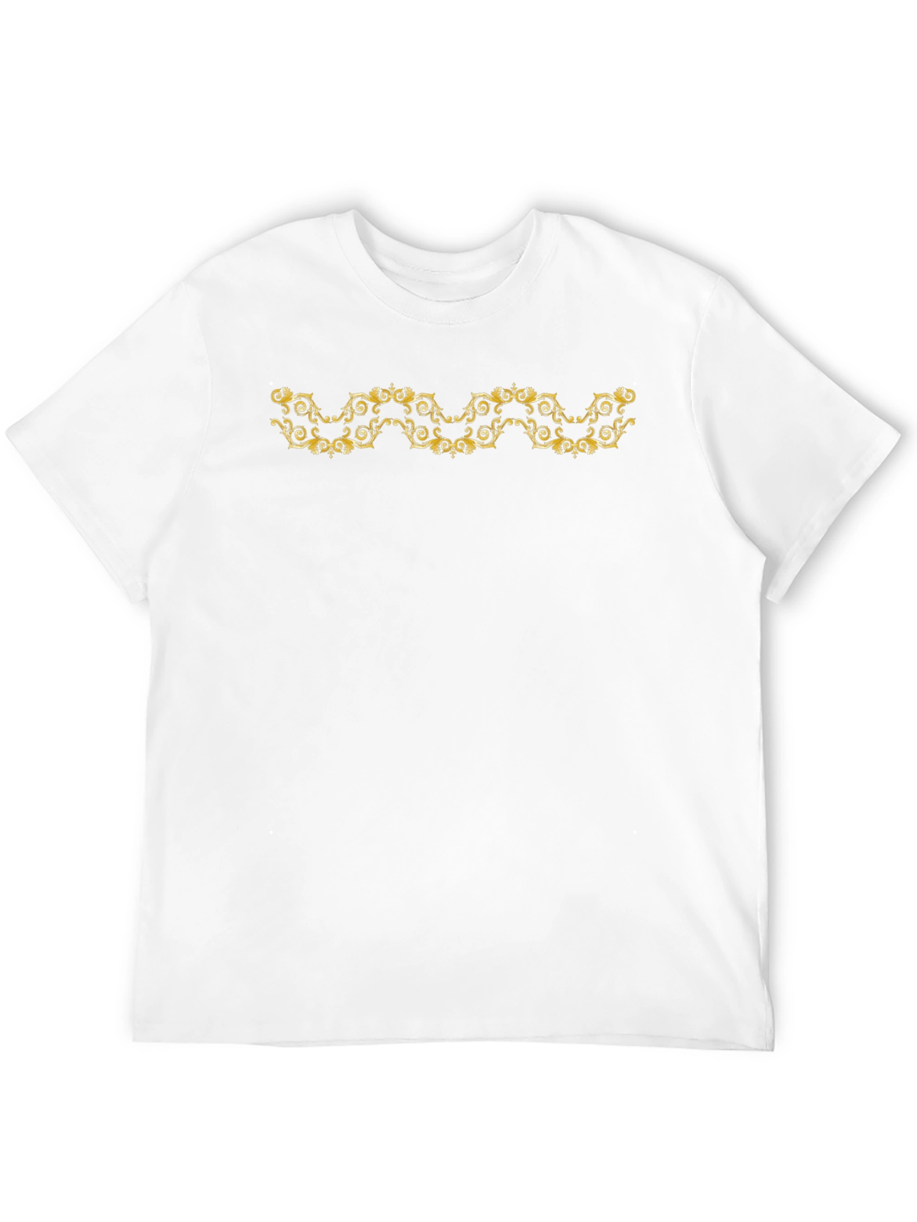Elegant Gold Scroll Black T-Shirt