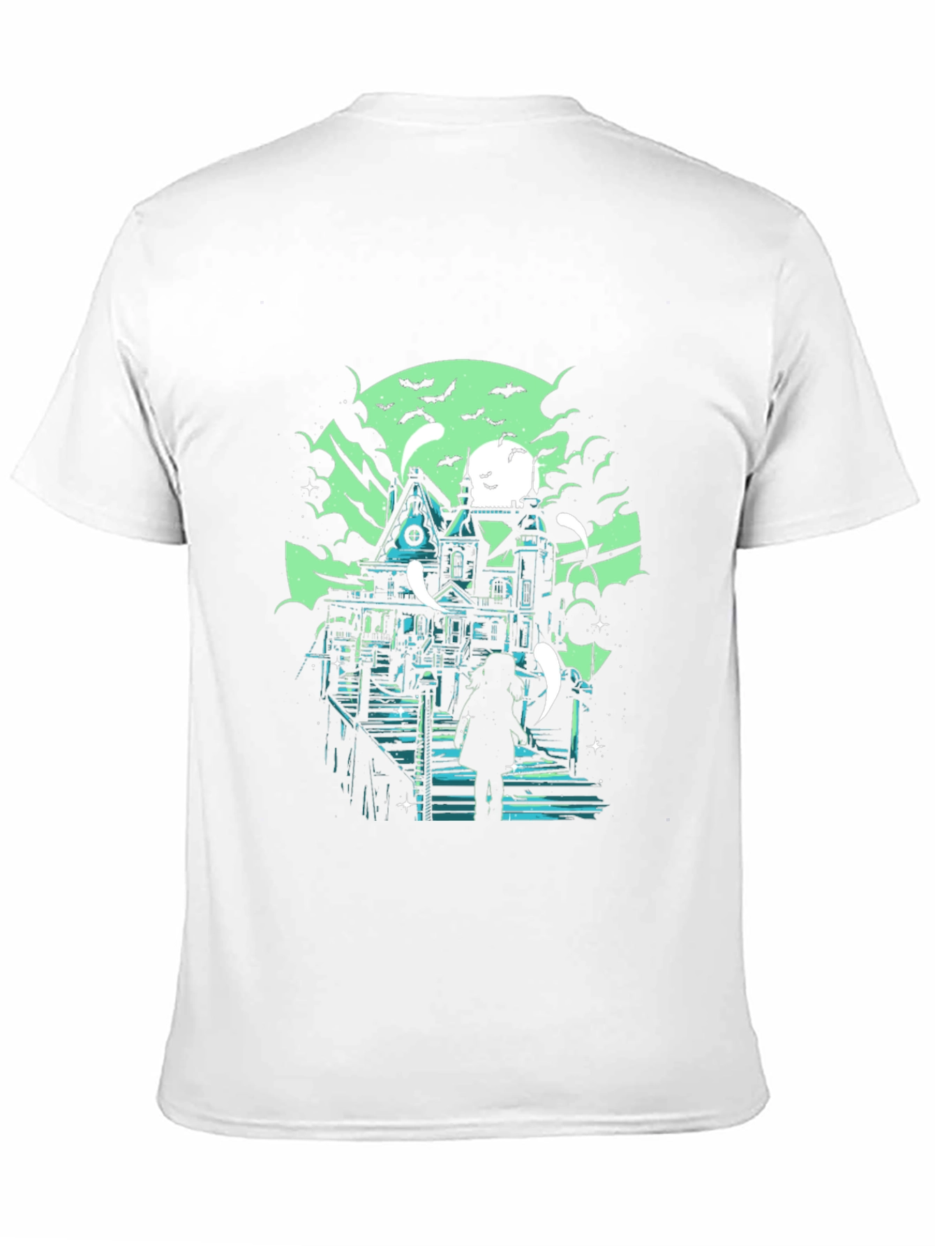 Haunted House Graphic Black T-Shirt