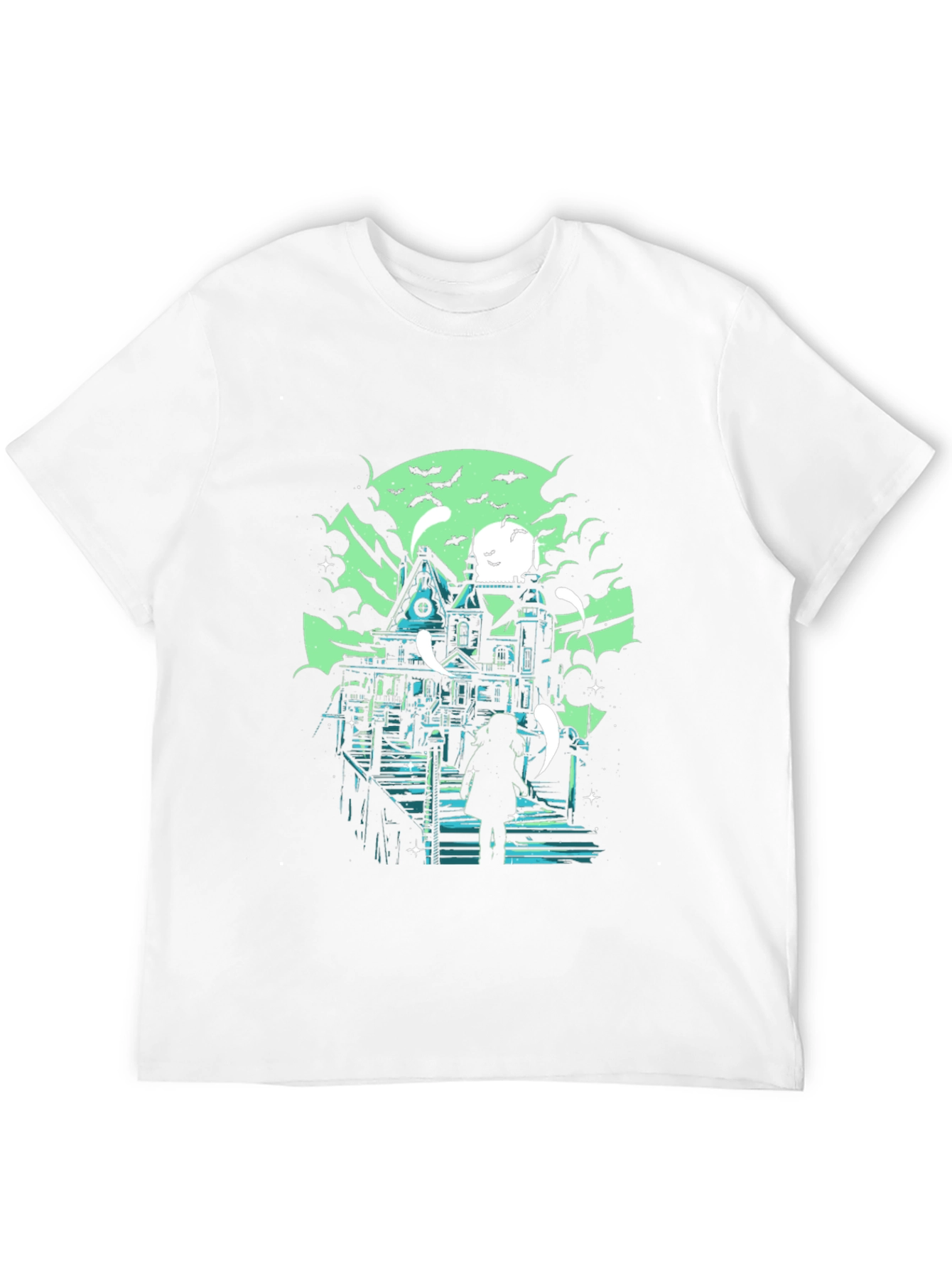 Haunted House Graphic Black T-Shirt