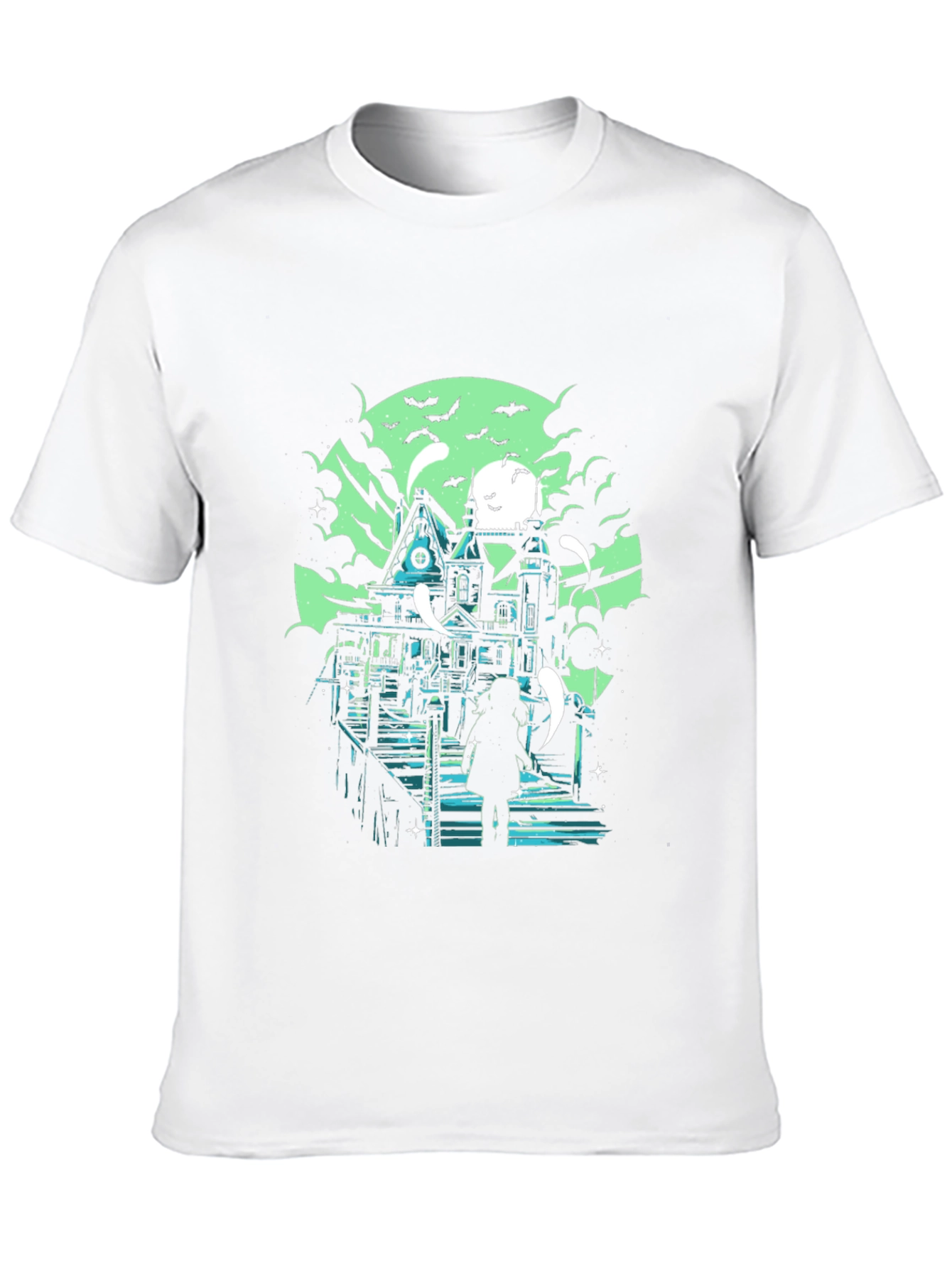 Haunted House Graphic Black T-Shirt