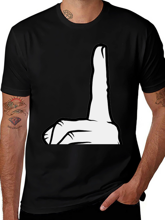 Funny Hand Gesture Graphic Tee - Black