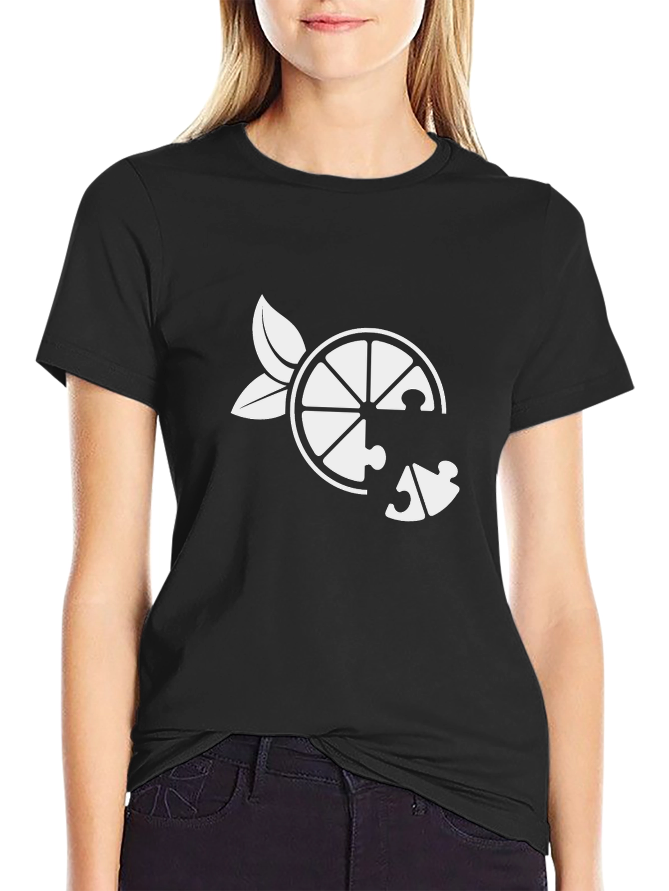 Puzzle Piece Orange Graphic T-Shirt