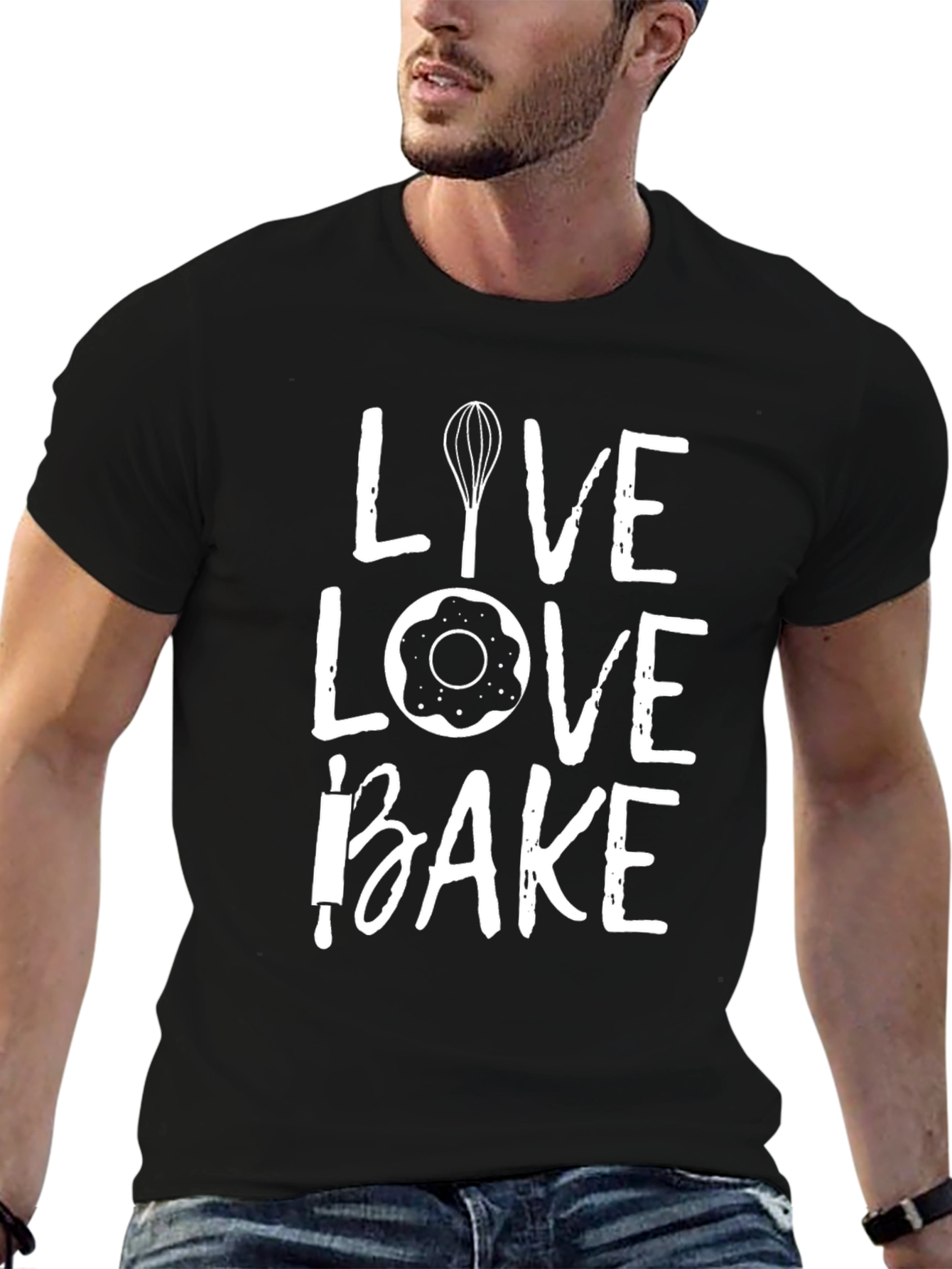 Live Love Bake T-Shirt - Baking Enthusiast Apparel