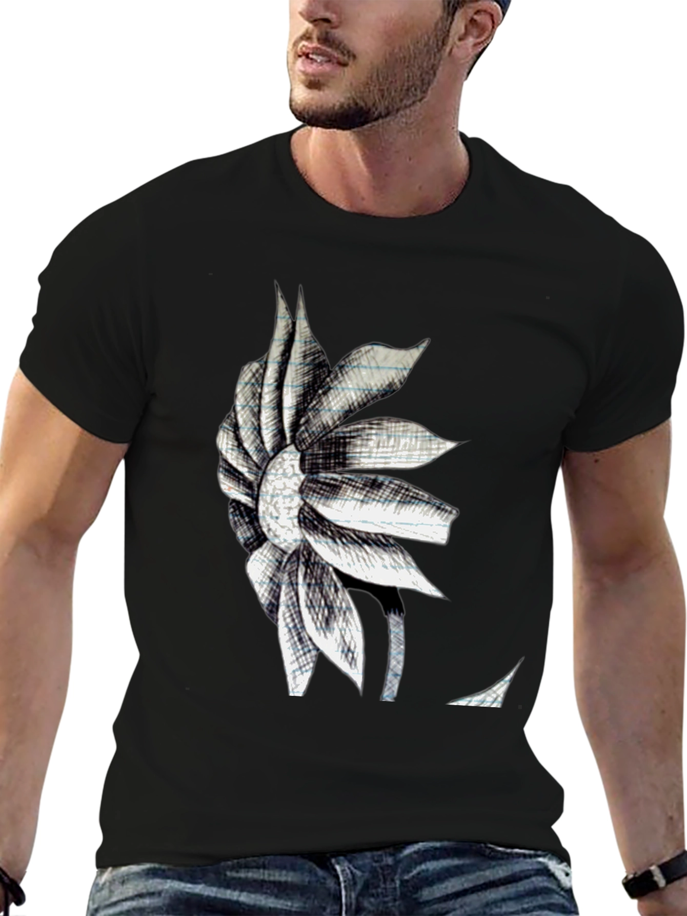 Modern Floral Sketch Graphic Tee